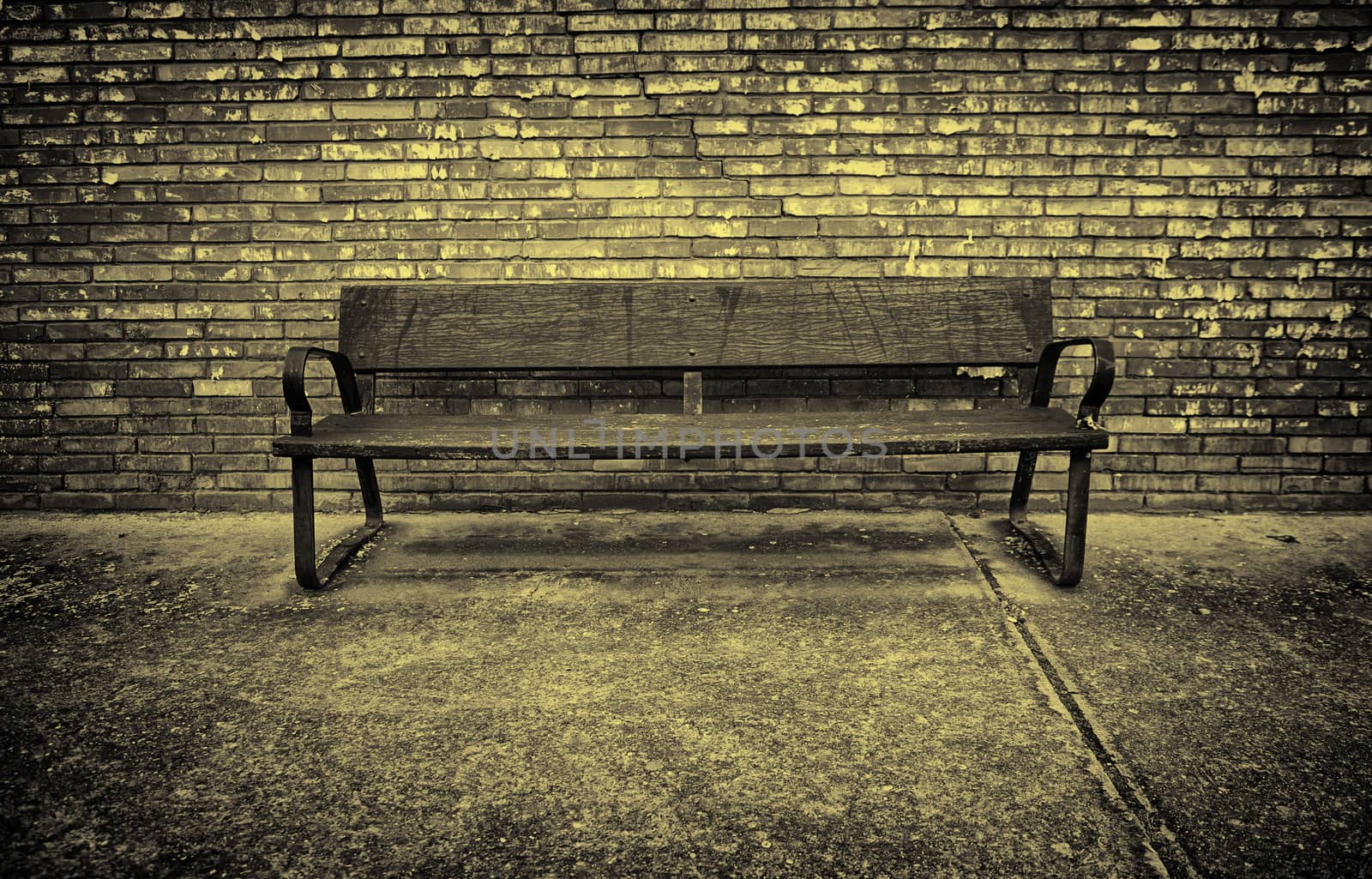 Old wooden bench by esebene