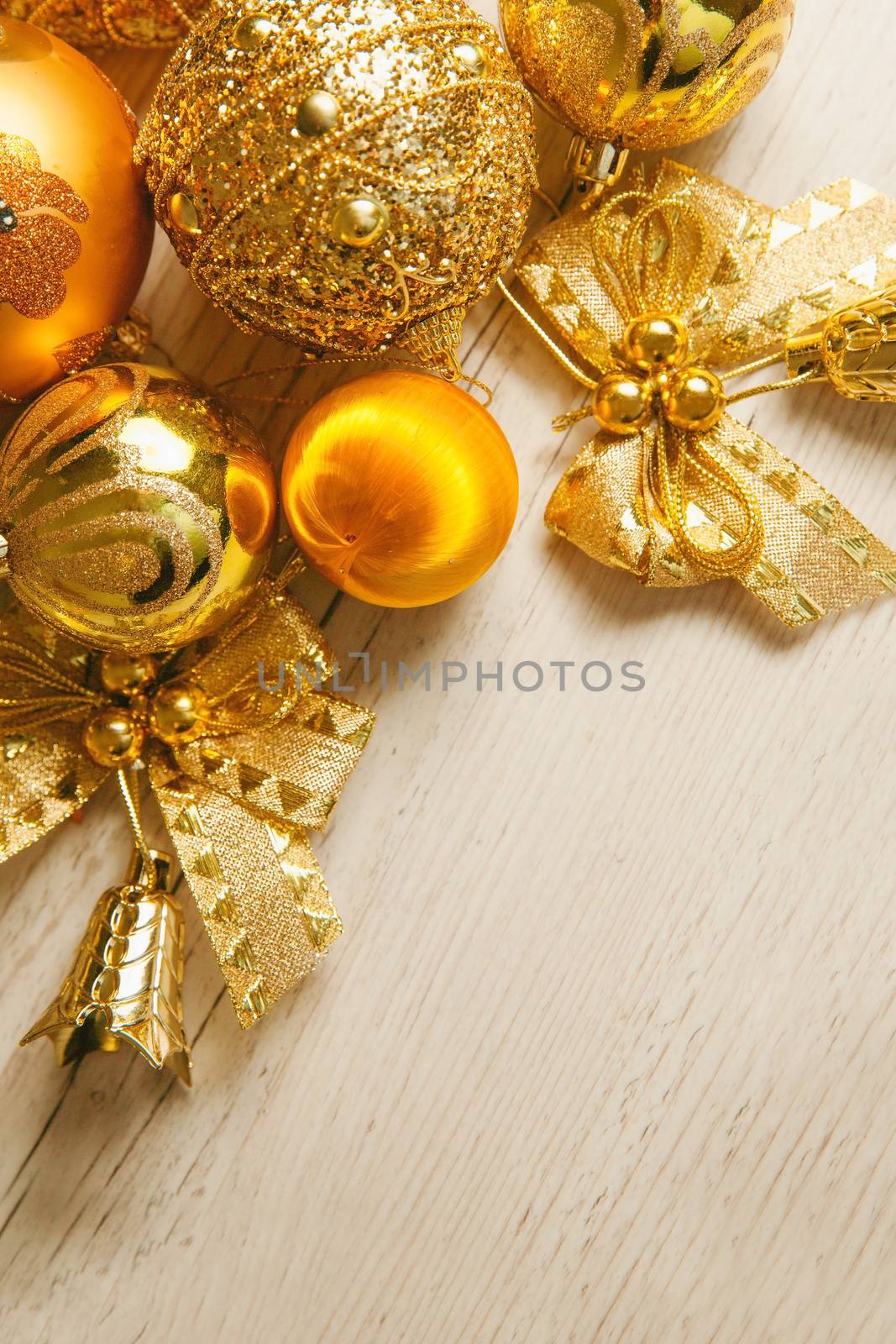 Christmas 2019 background with golden balls by mi_viri