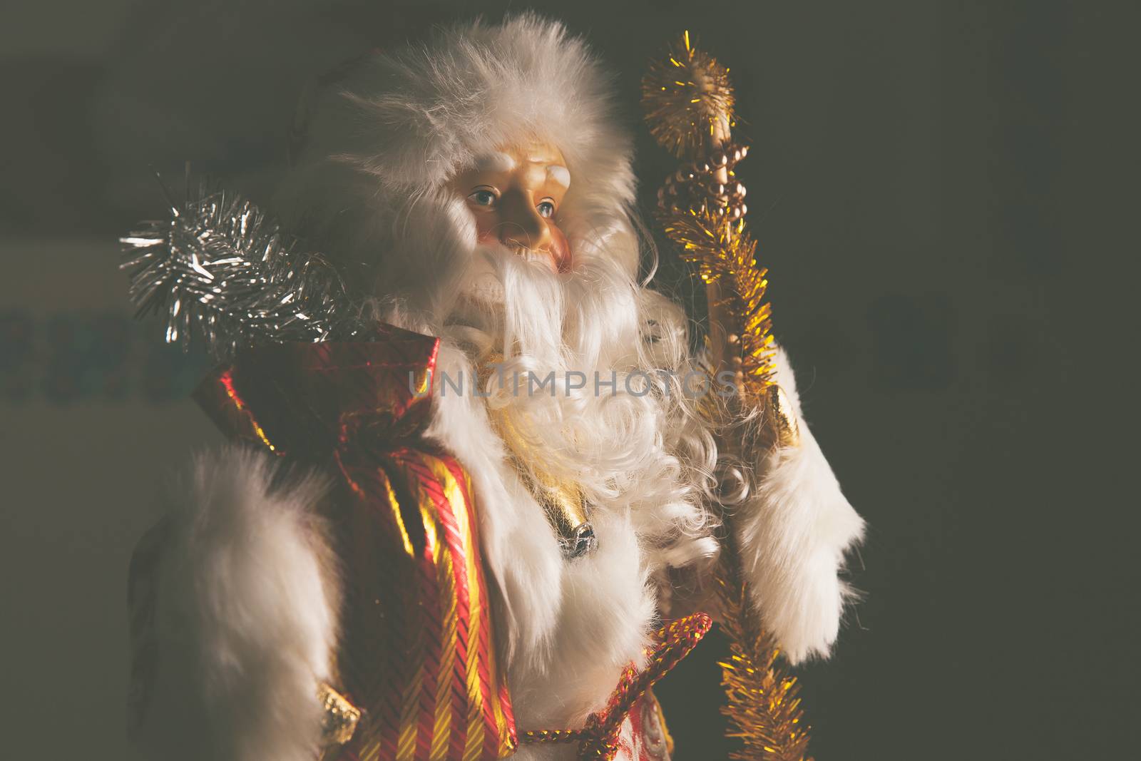 Father Frost (Russian Ded Moroz) figurine on traditional 2019 New Year celebration