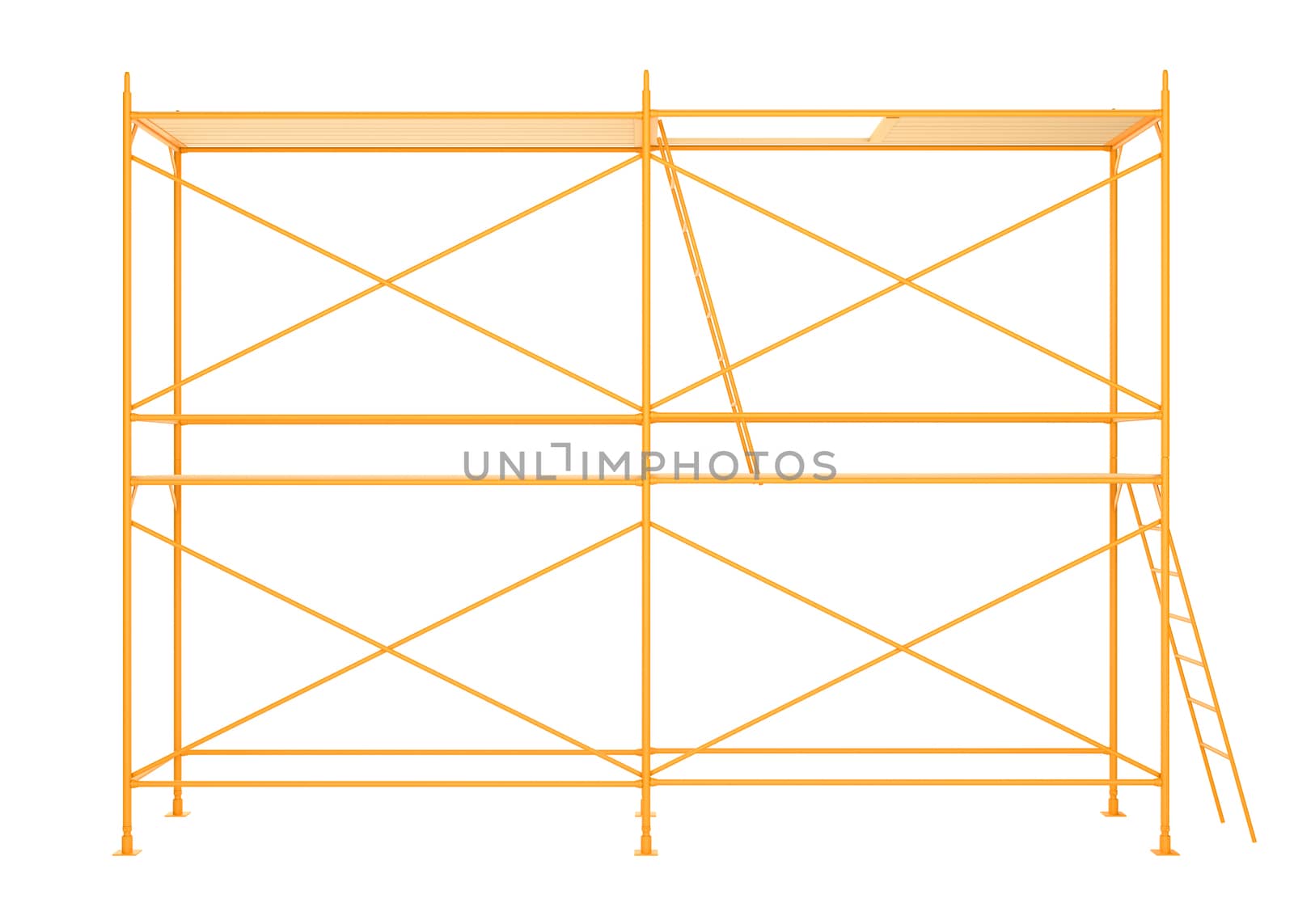 Scaffold isolated on white background. 3D illustration