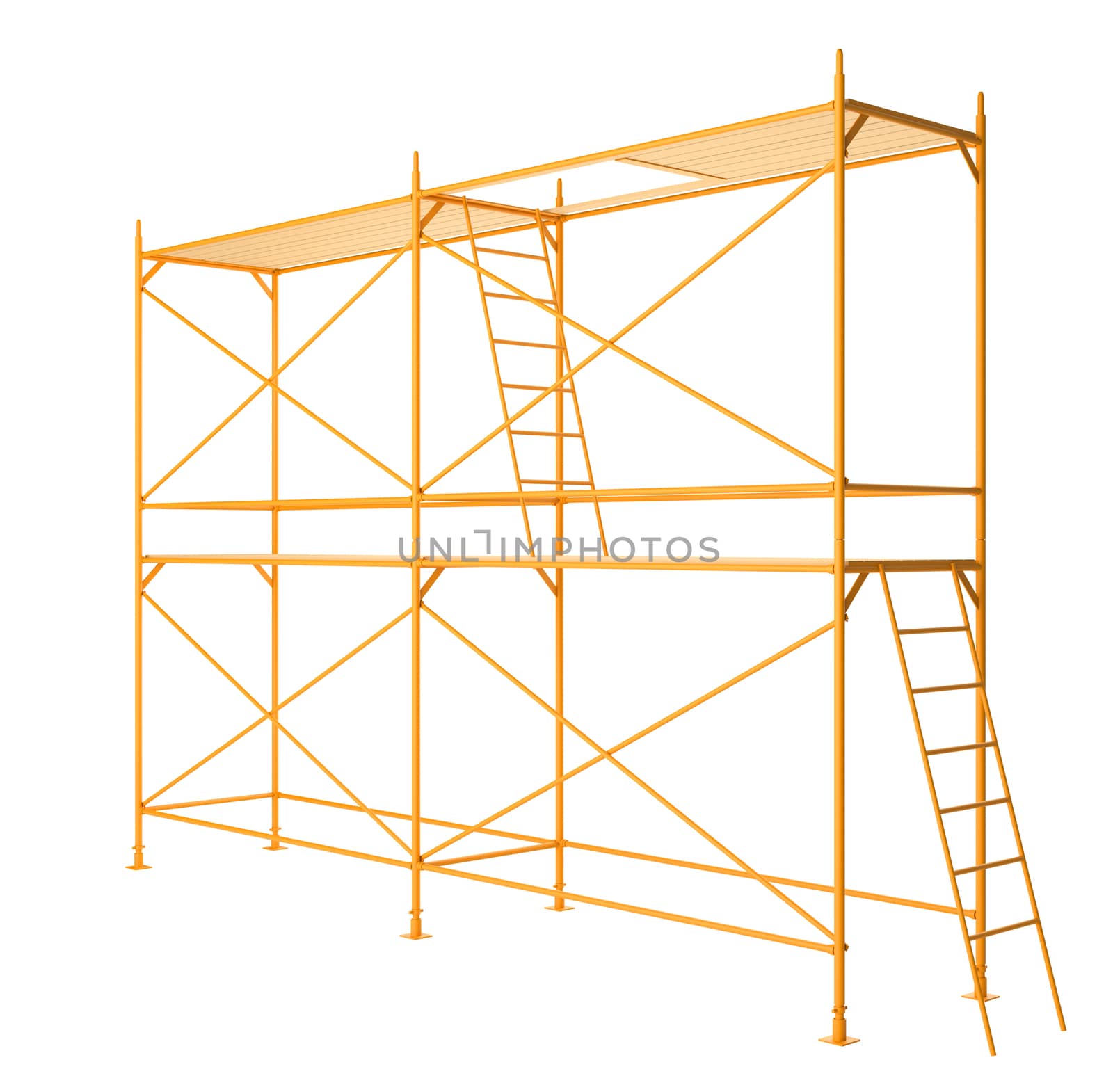 Scaffold isolated on white background. 3D illustration