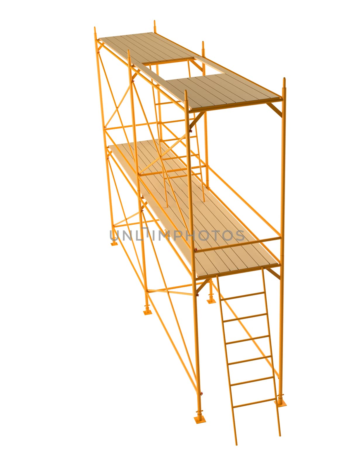 Scaffold isolated on white background. 3D illustration