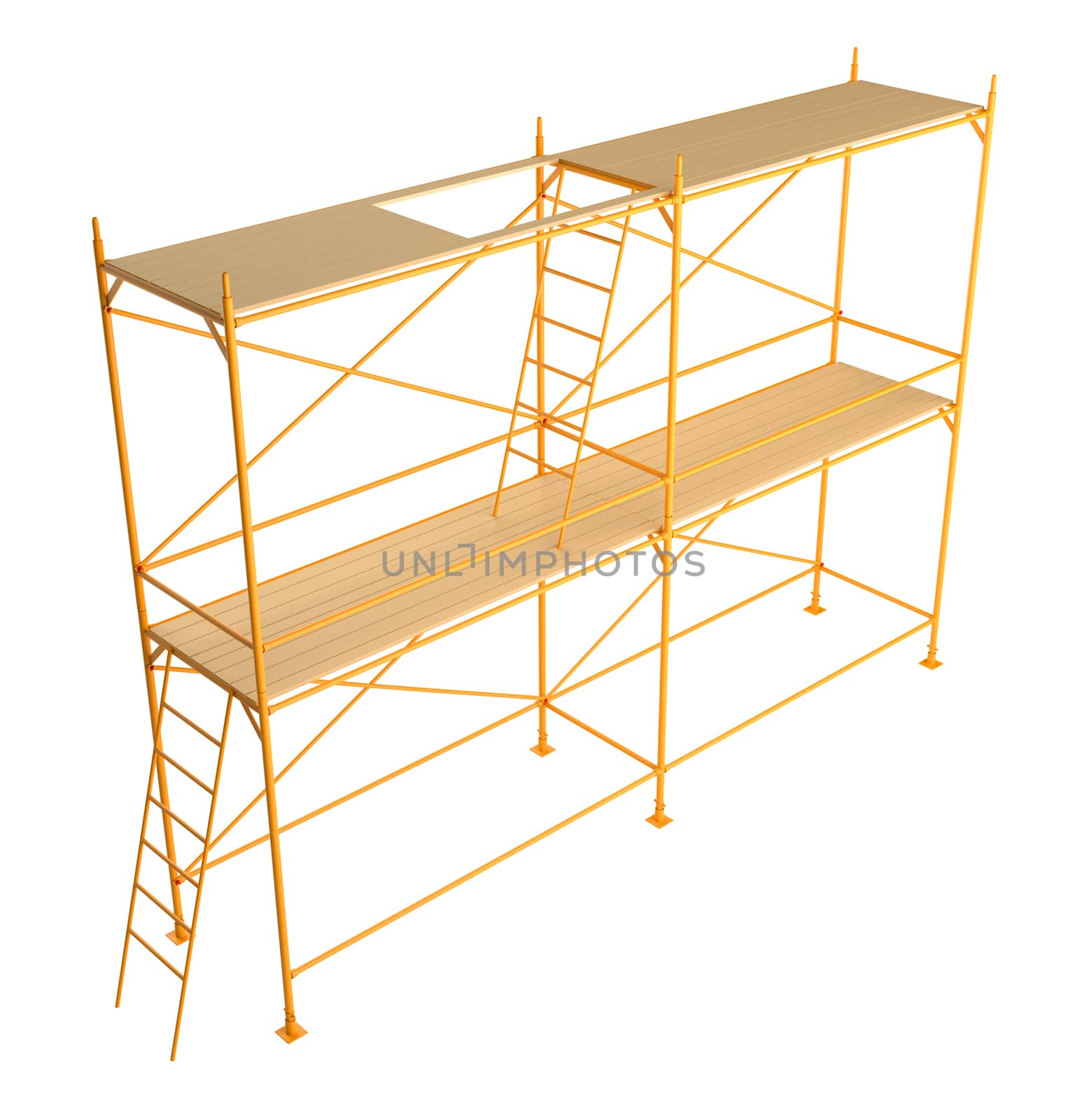Scaffold isolated on white background. 3D illustration