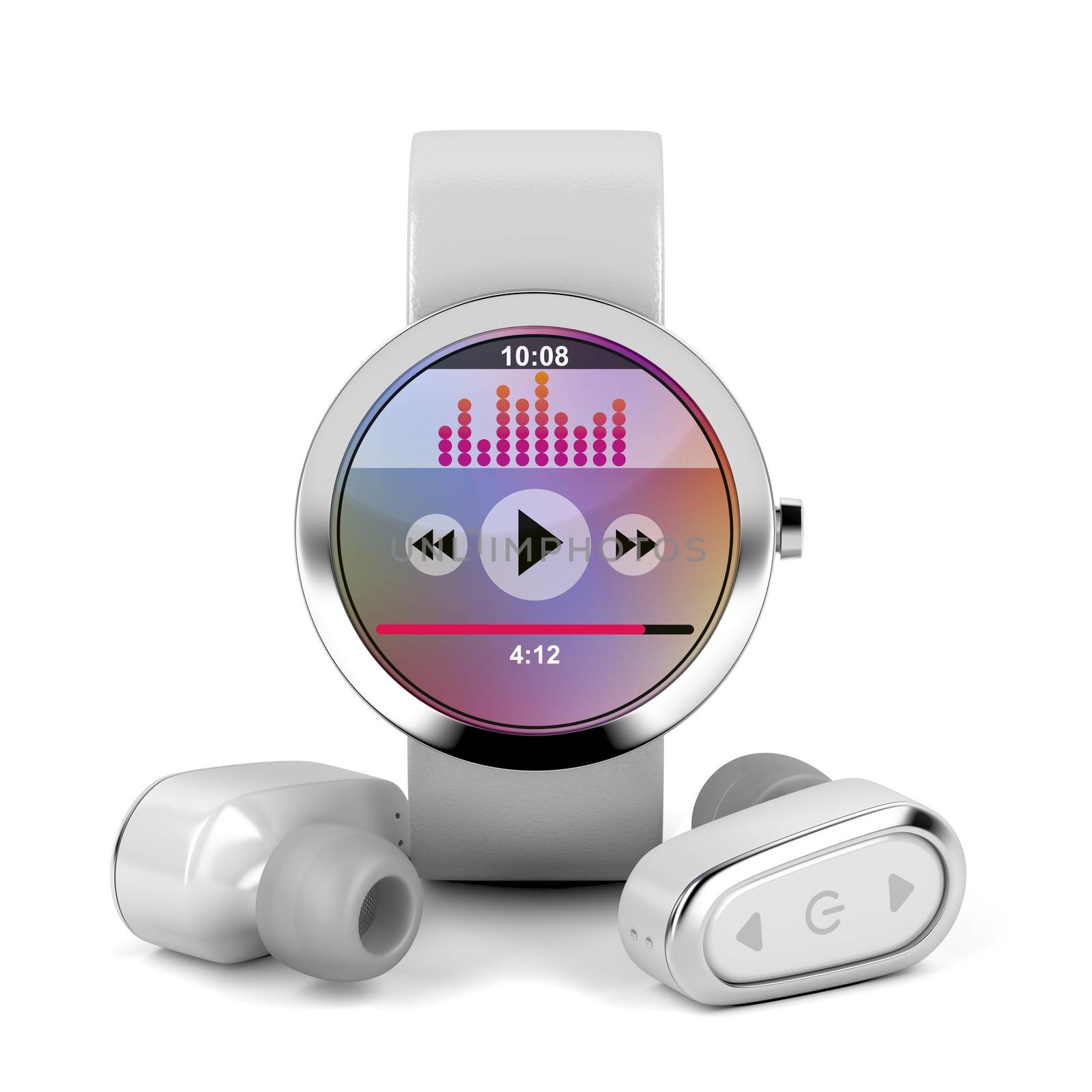 Wireless earphones and smart watch by magraphics