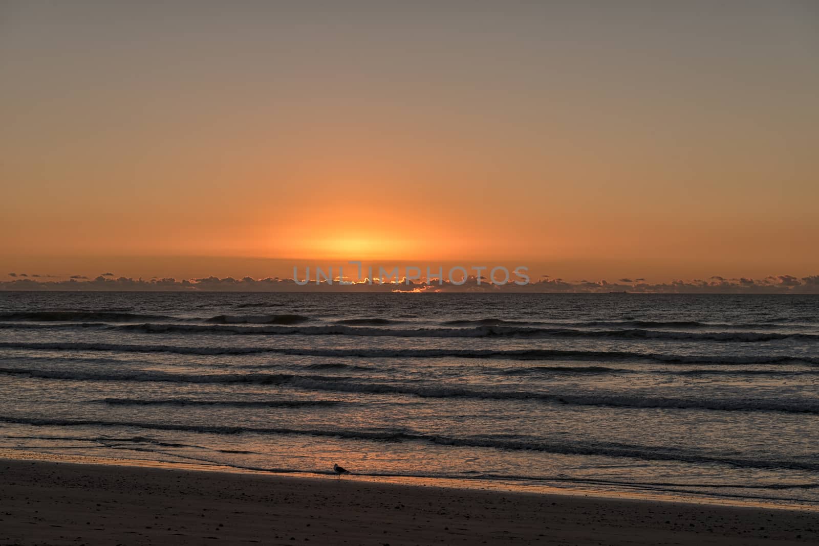 Sunset over the Atlantic Ocean at Dwarskersbos in the Western Cape Province