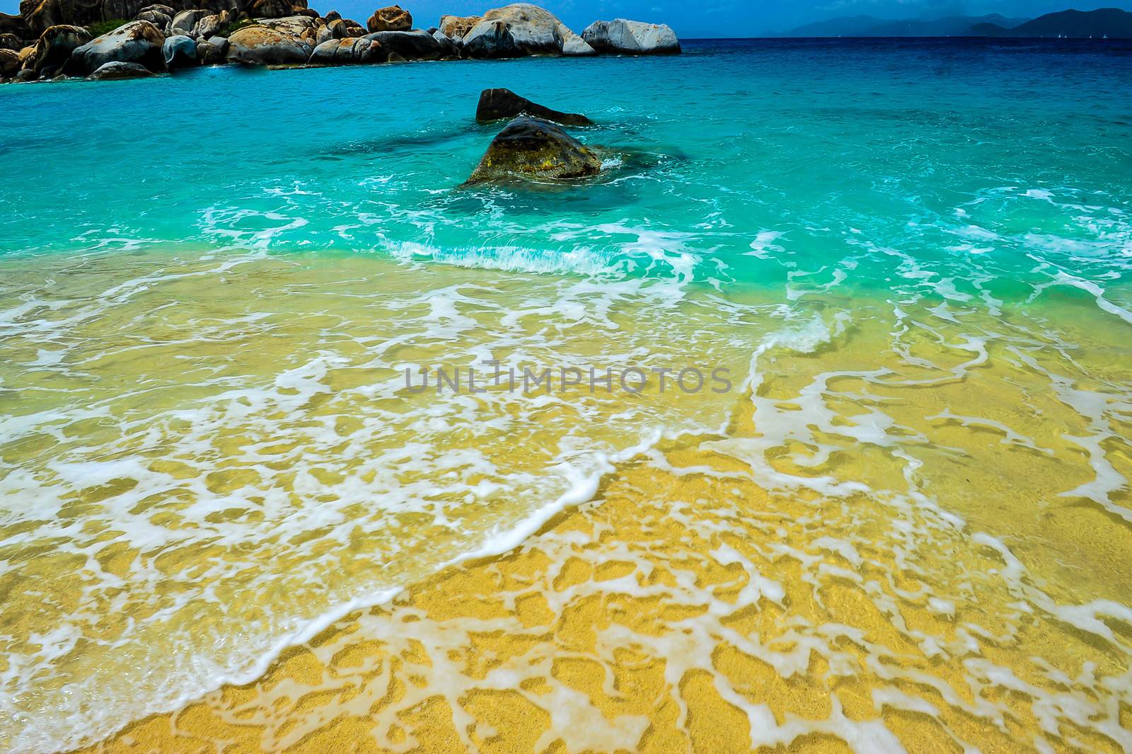 Wonderful colors of the beaches of Virgin Gorda, British Virgin Islands