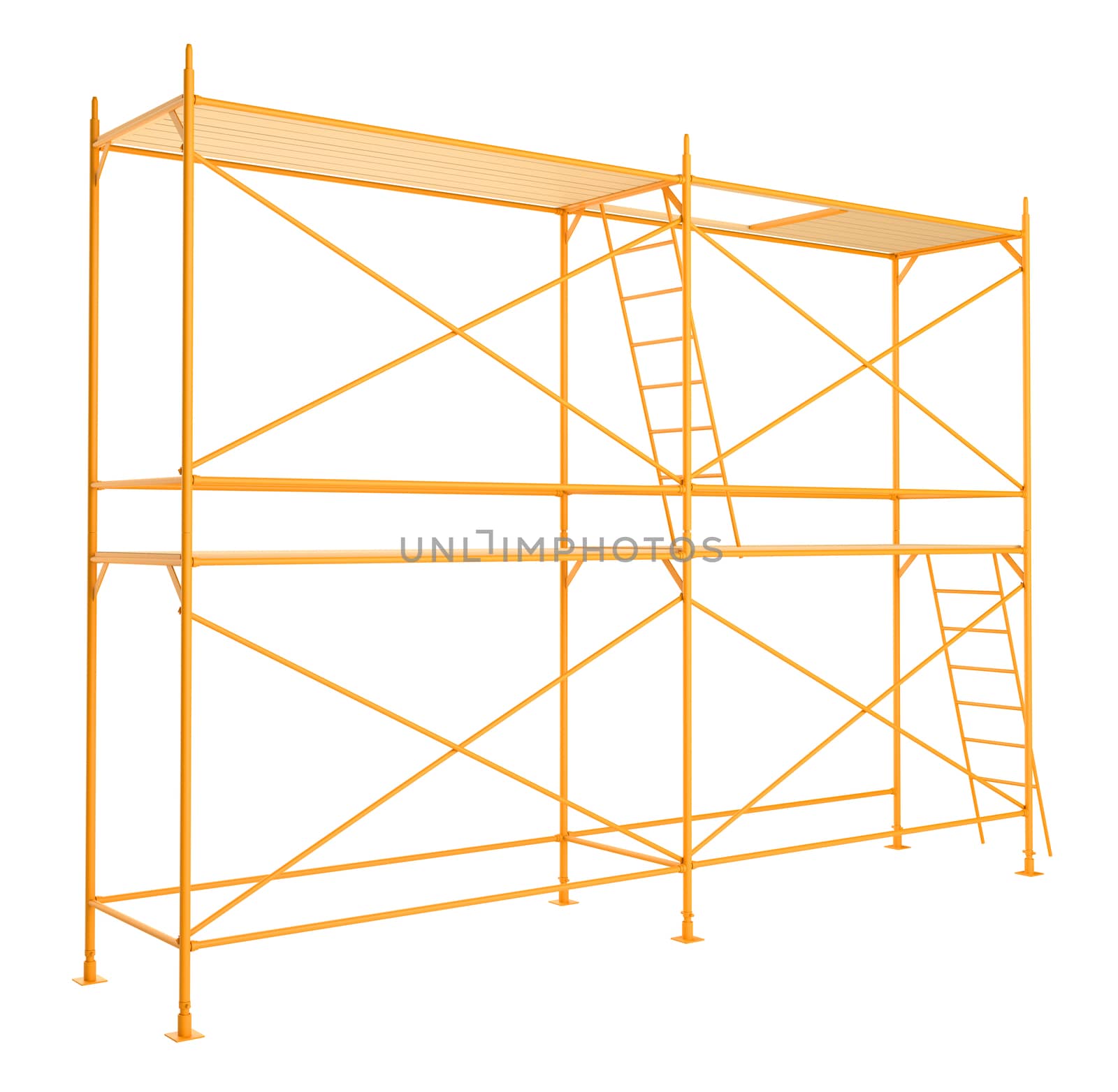 Scaffold isolated on white background. 3D illustration