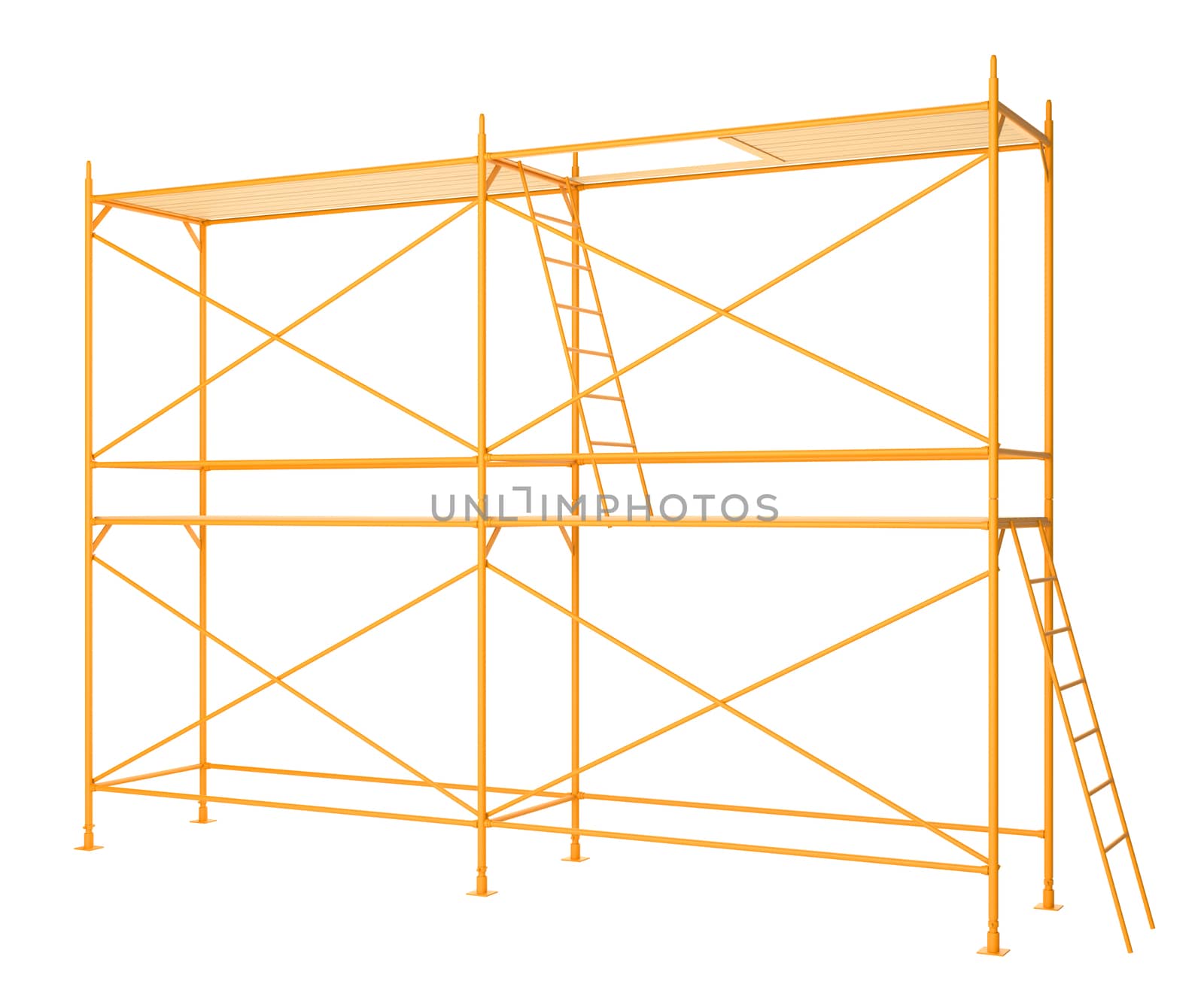 Scaffold isolated on white background. 3D illustration