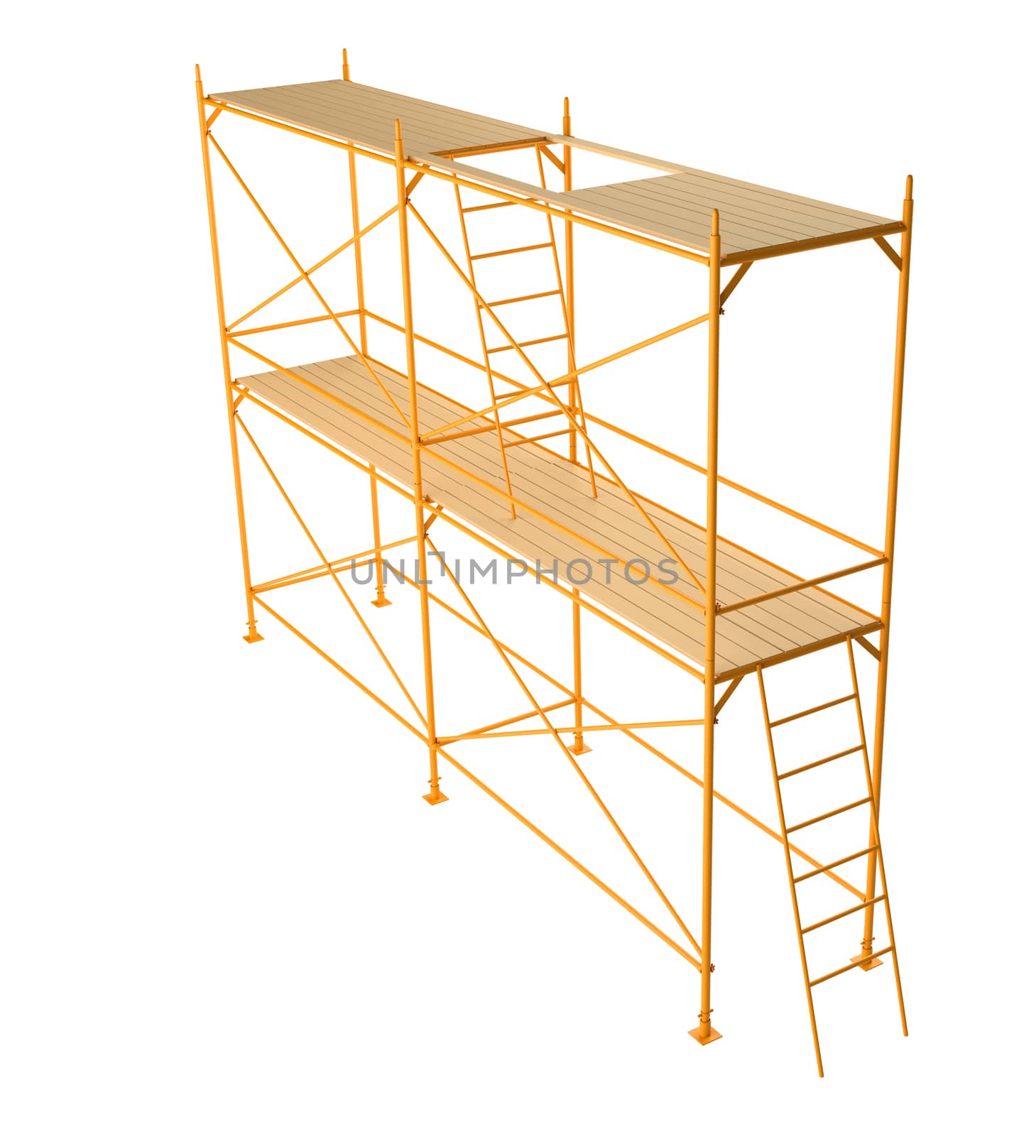 Scaffold isolated on white background. 3D illustration