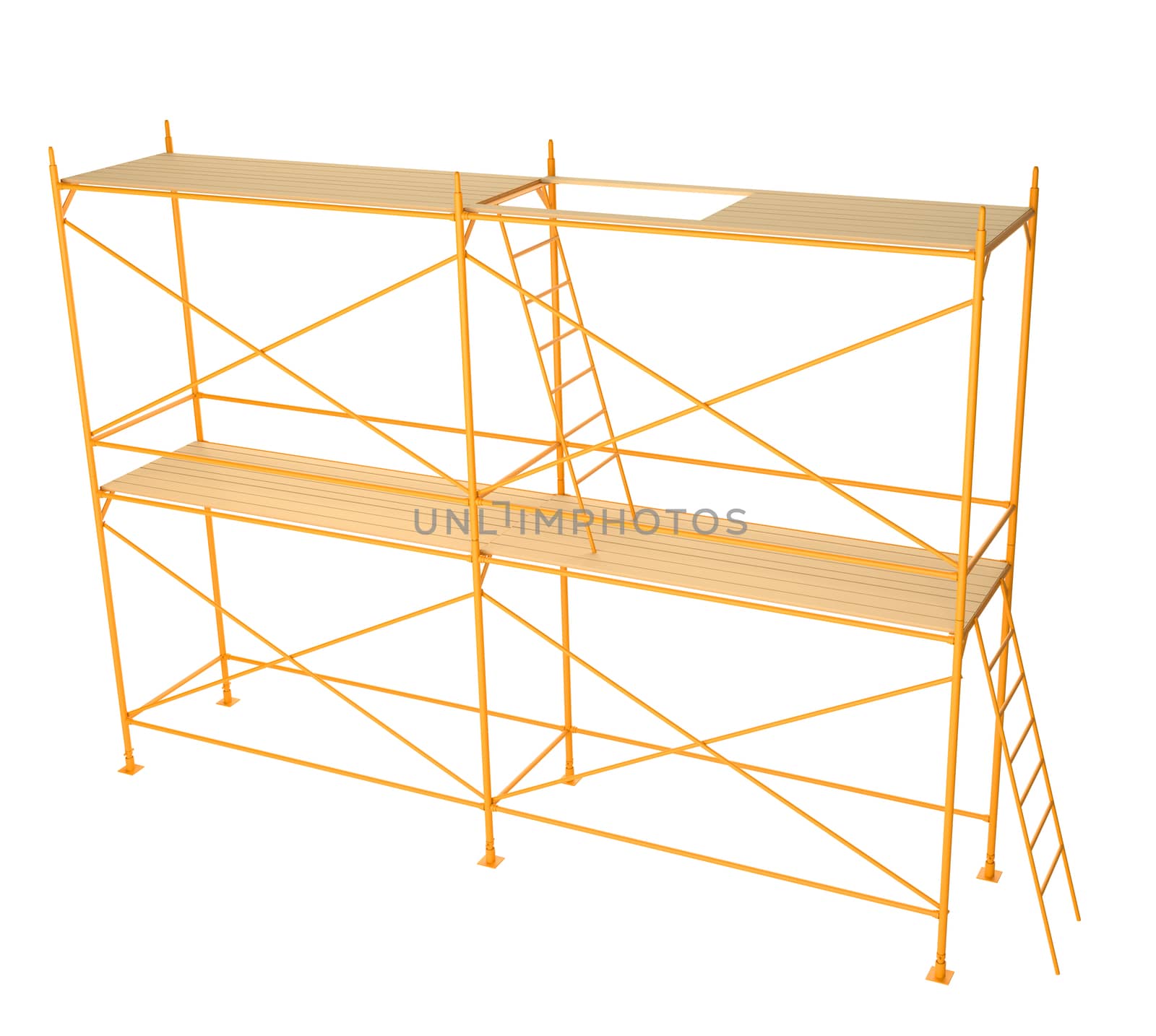 Scaffold isolated on white background. 3D illustration