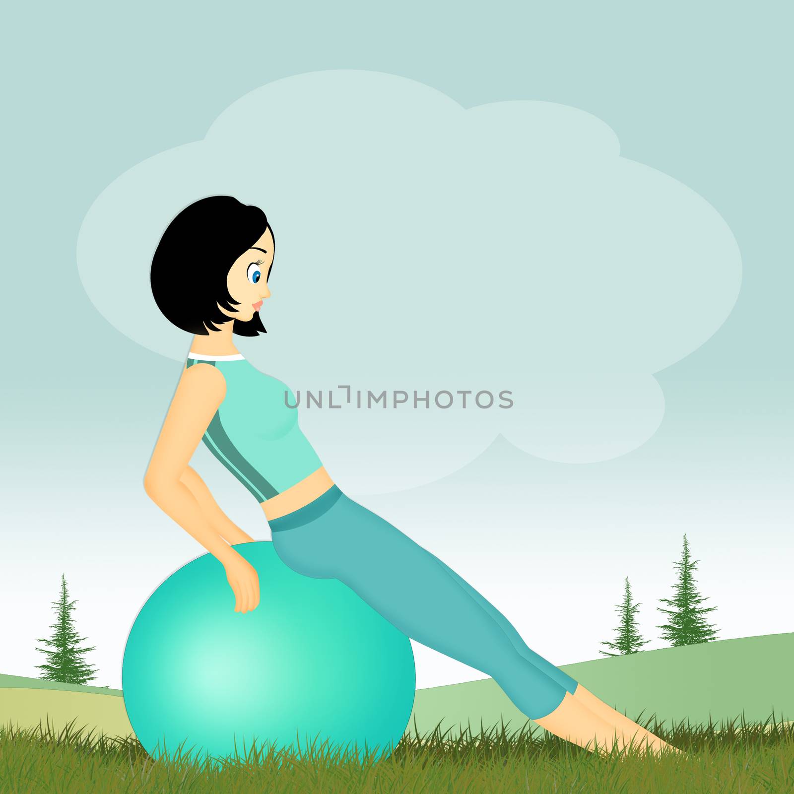 illustration of pilates in the nature