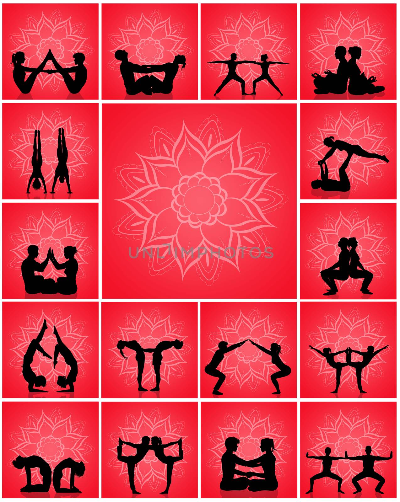 illustration of various yoga poses