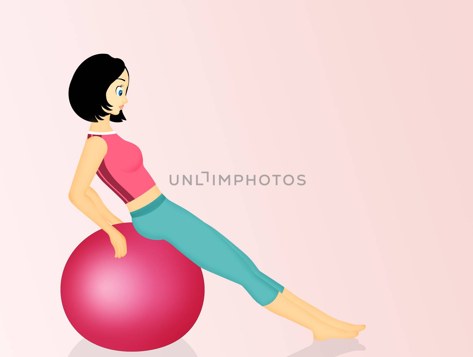illustration of girl doing pilates