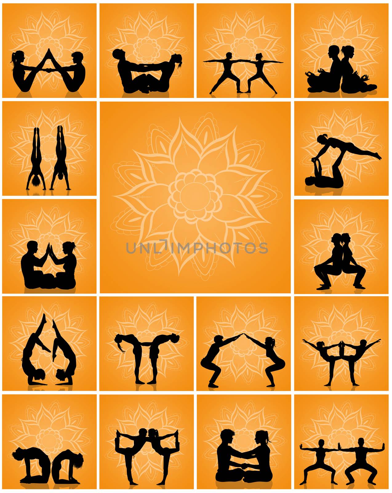 illustration of various yoga poses