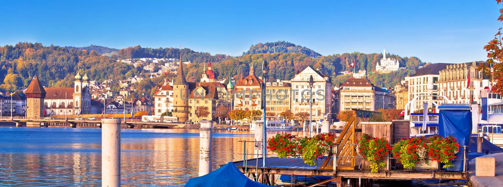 City of Lucerne lake waterfront and harbor panoramic view by xbrchx
