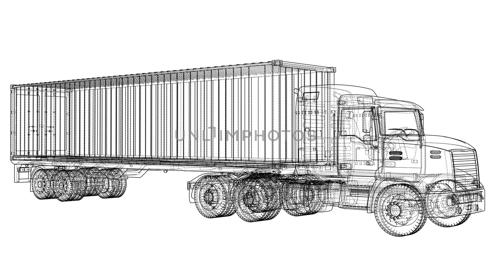 Truck with semitrailer by cherezoff