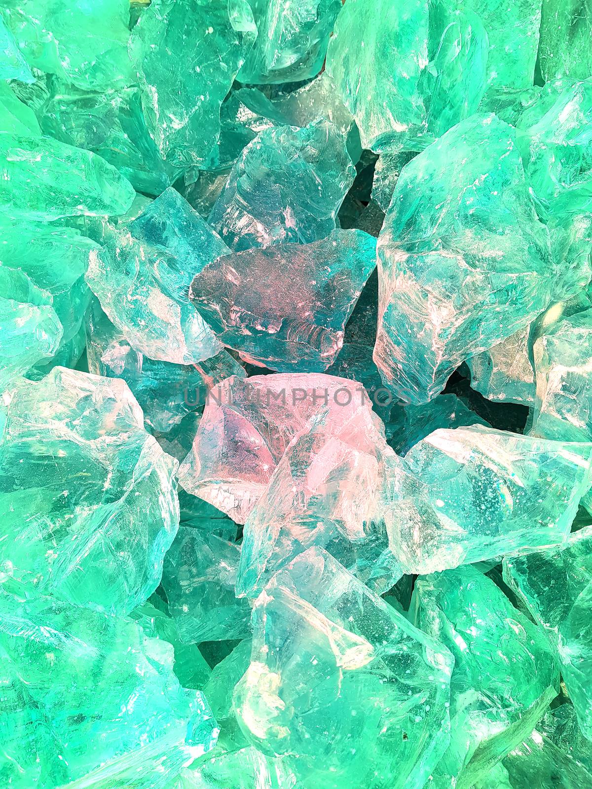 Green quartz stone, glass blocks by JFsPic