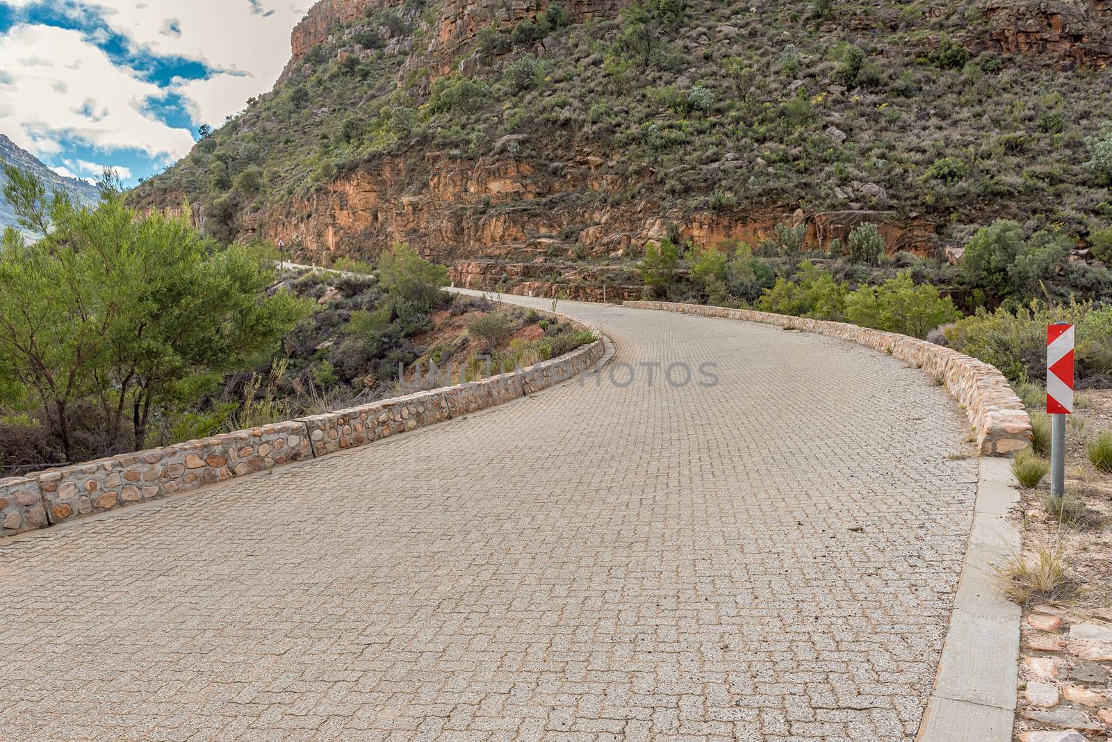 A paved section of the Uitkyk Pass near Algeria in the Cederberg Mountains in the Western Cape of South Africa