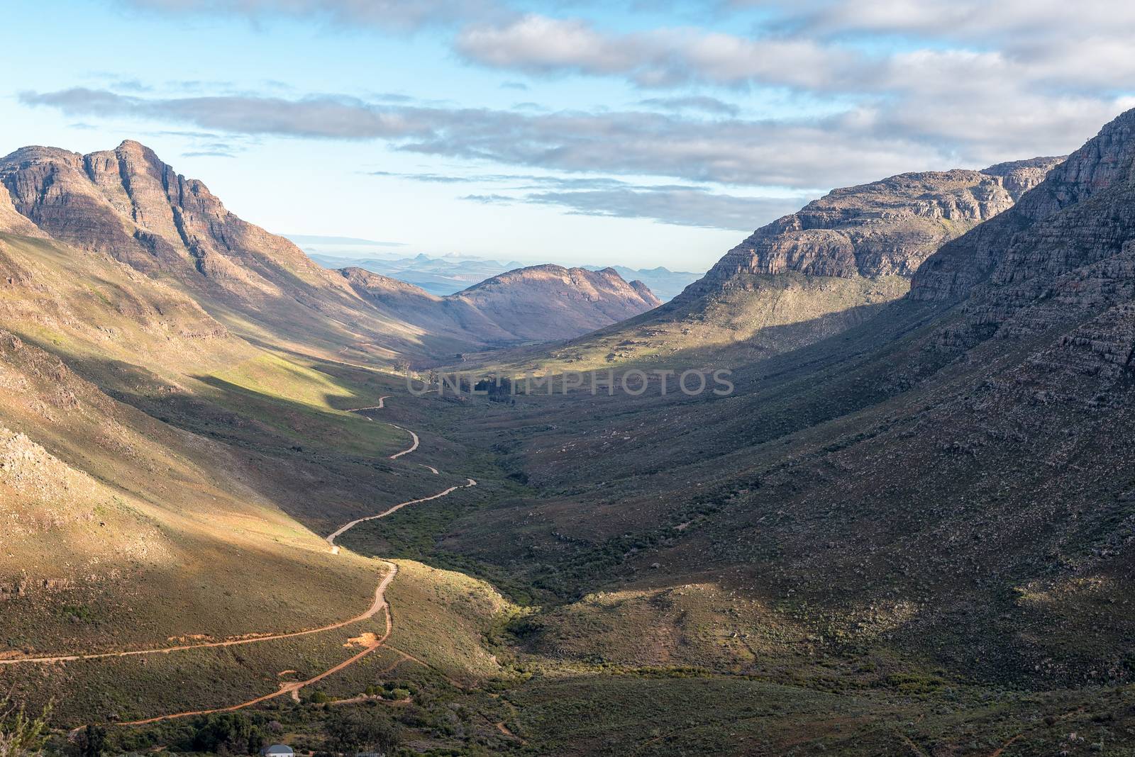 View from the Uitkyk Pass towards Algeria in the Cederberg Mountains in the Western Cape of South Africa