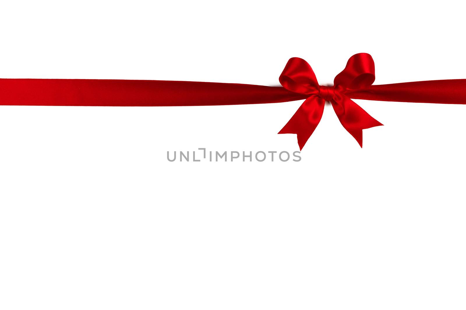 Red gift bow isolated on white background