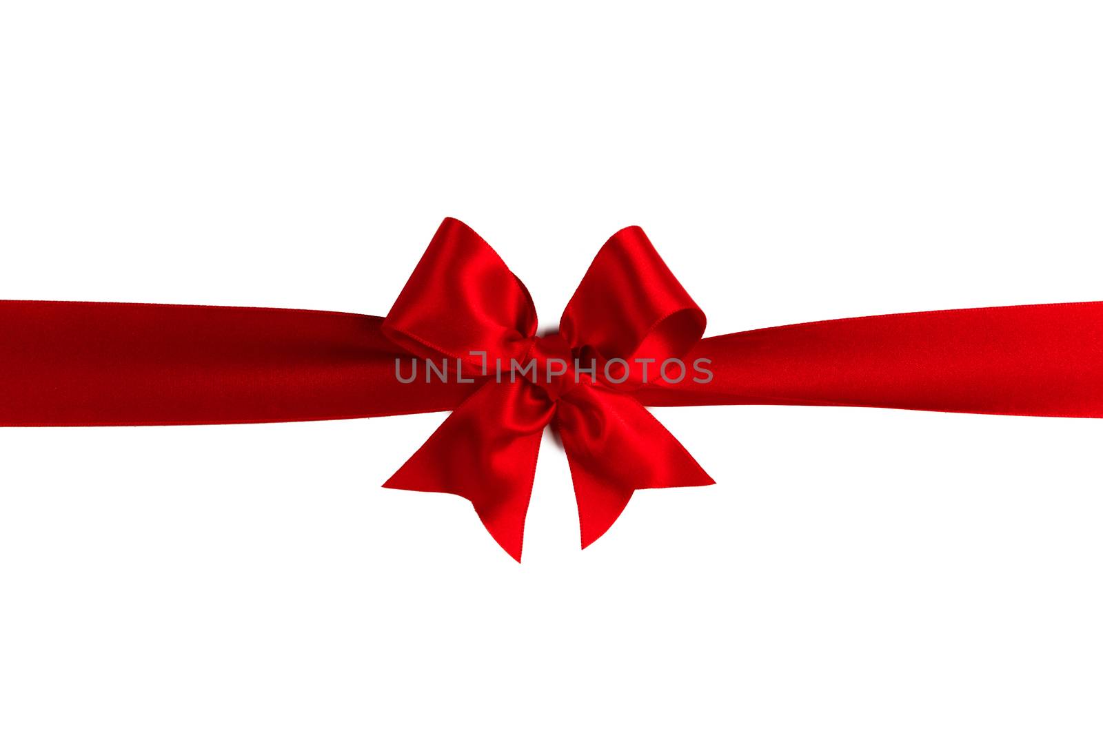 Red gift bow isolated on white background