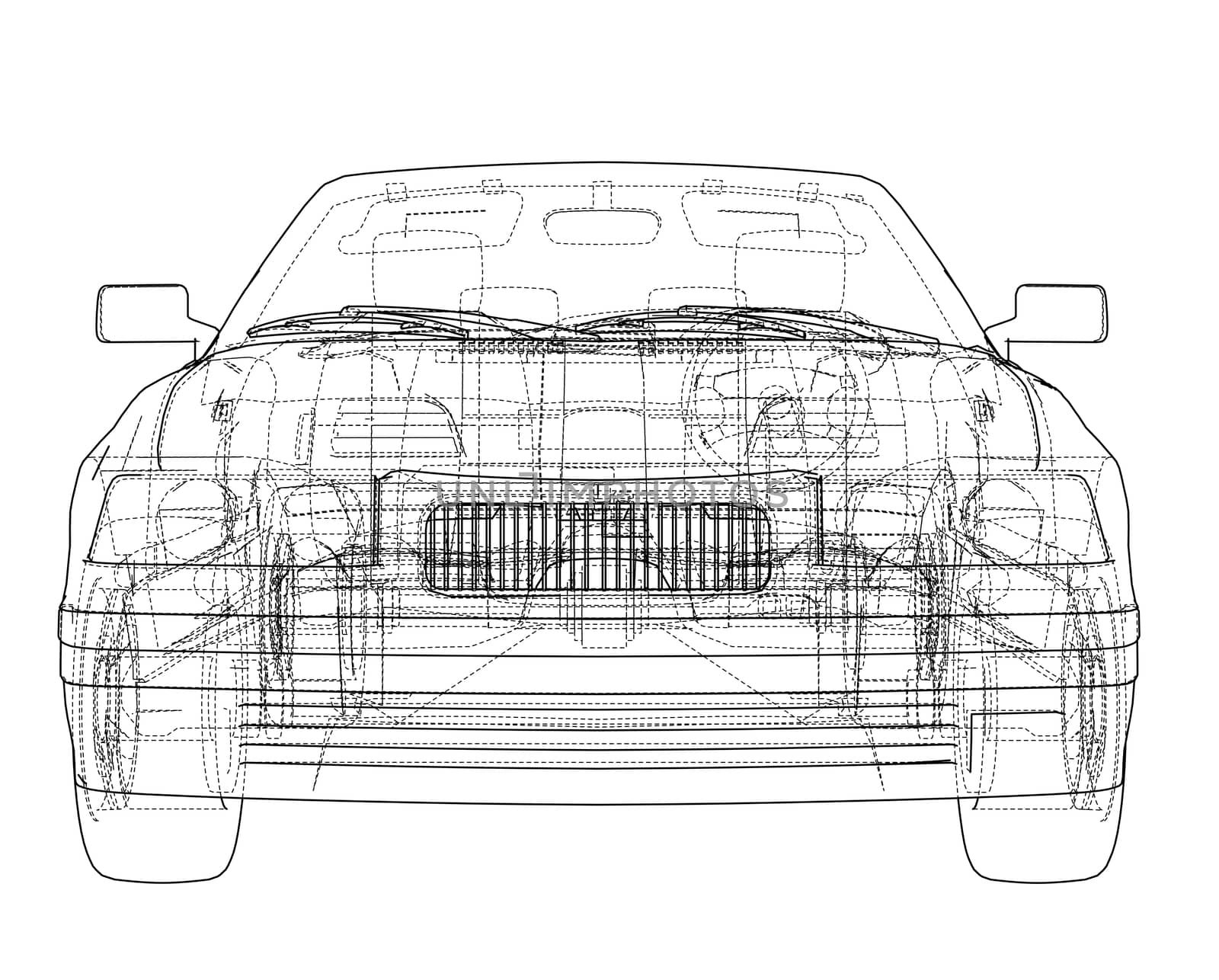 Car cabriolet concept. 3d illustration by cherezoff