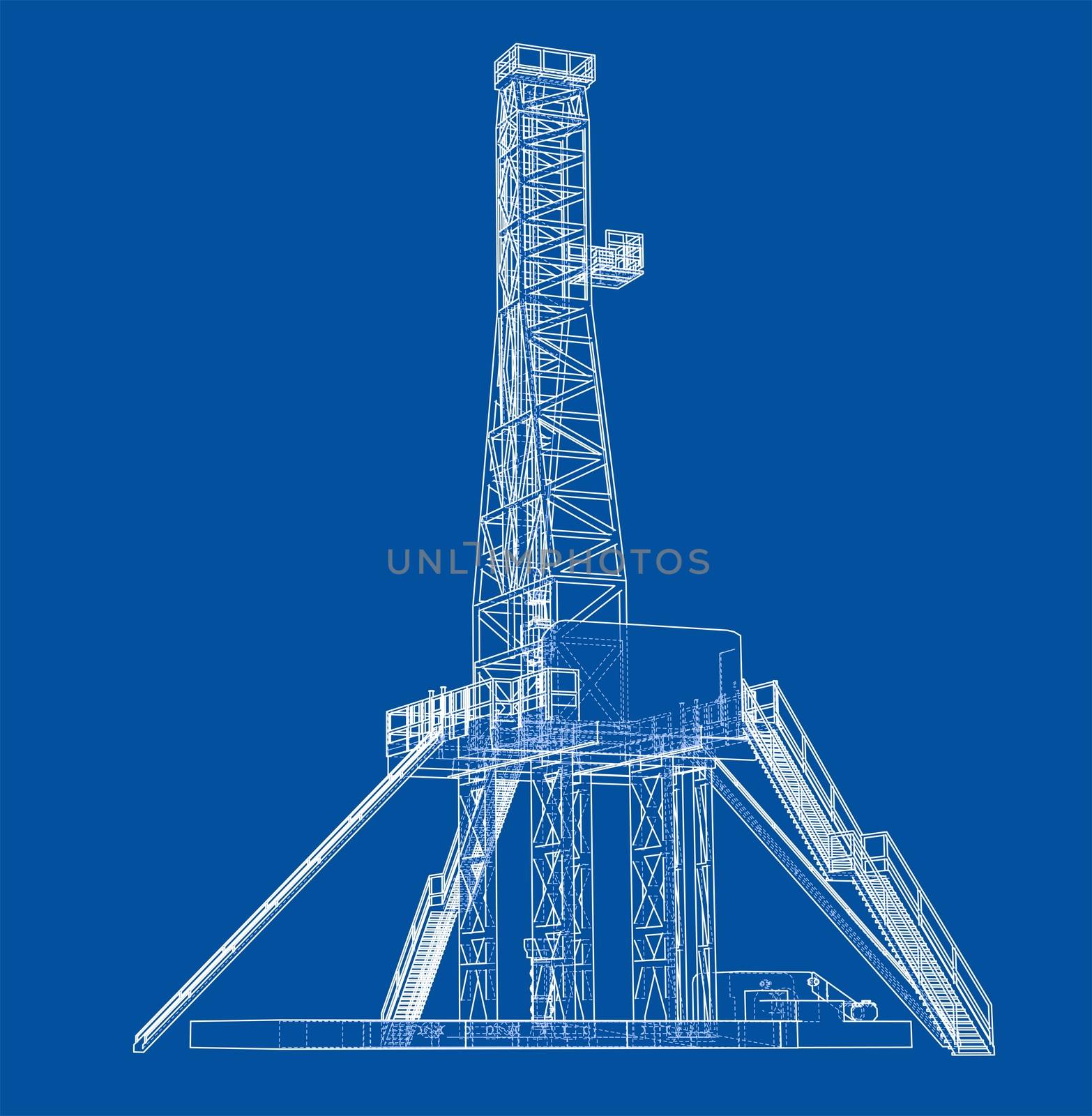 Oil rig concept. 3d illustration by cherezoff
