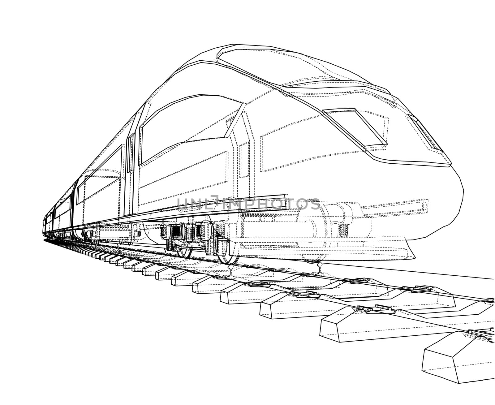 Modern speed train concept by cherezoff