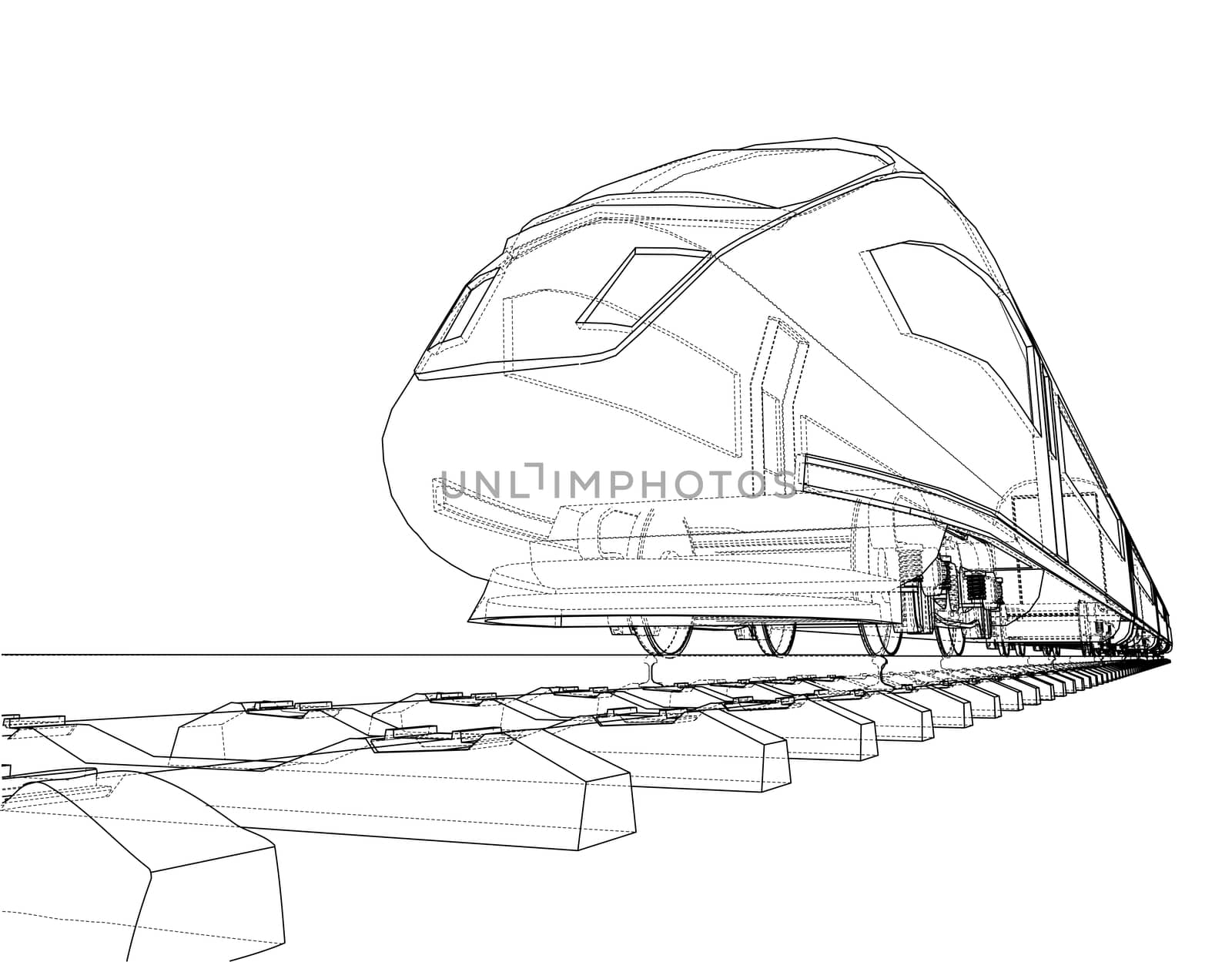 Modern speed train concept by cherezoff