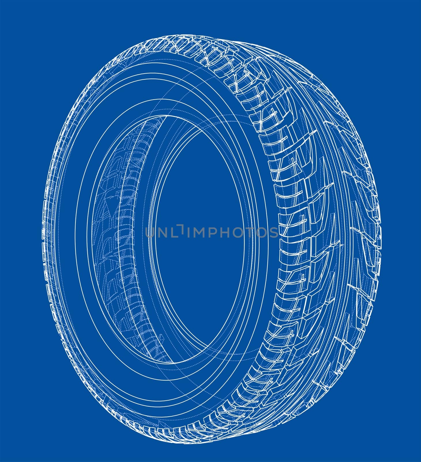 Car tire concept. 3d illustration by cherezoff