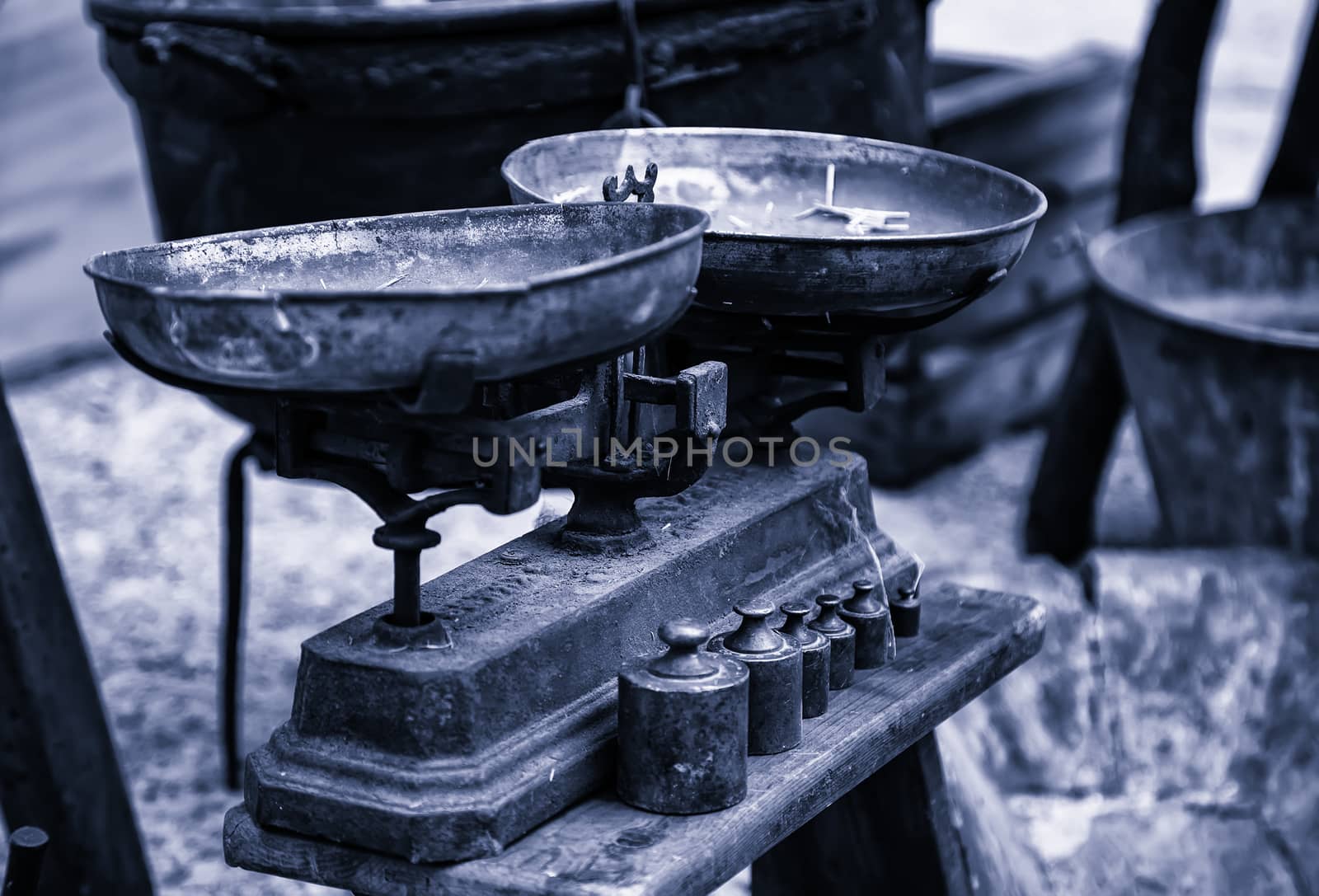 Old weighing scale, tool detail for weighing food