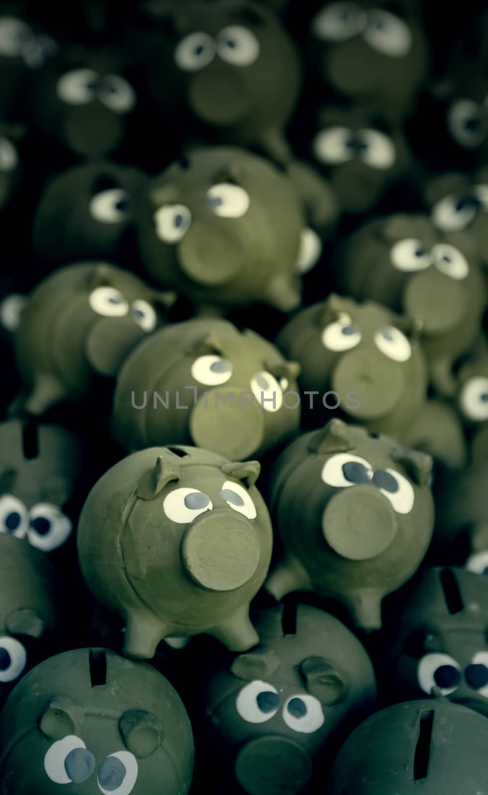Piggy bank made by hand for saving money, detail of saving and finances