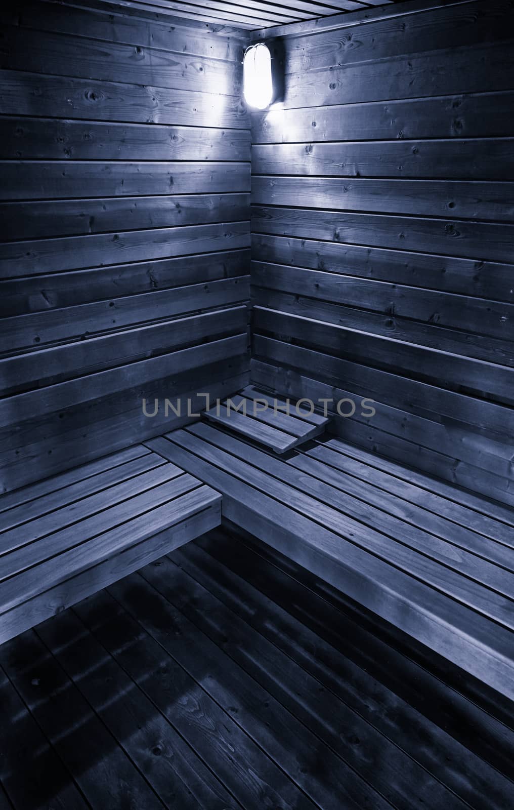 Wooden sauna, detail of a sauna at a spa relaxation, health and care