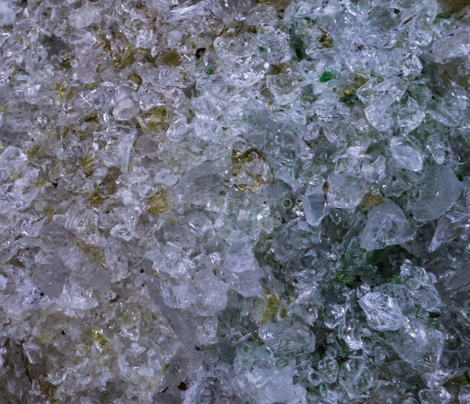 crushed glass crystals in macro closeup, beautiful texture pattern background