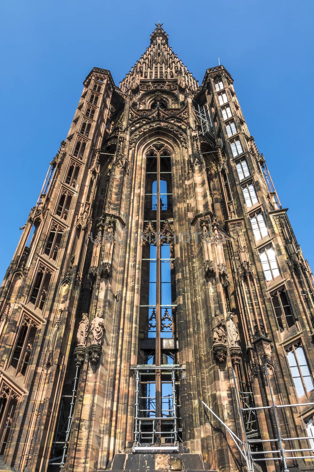 The Cathedrale Notre-Dame in  Strasbourg of France.