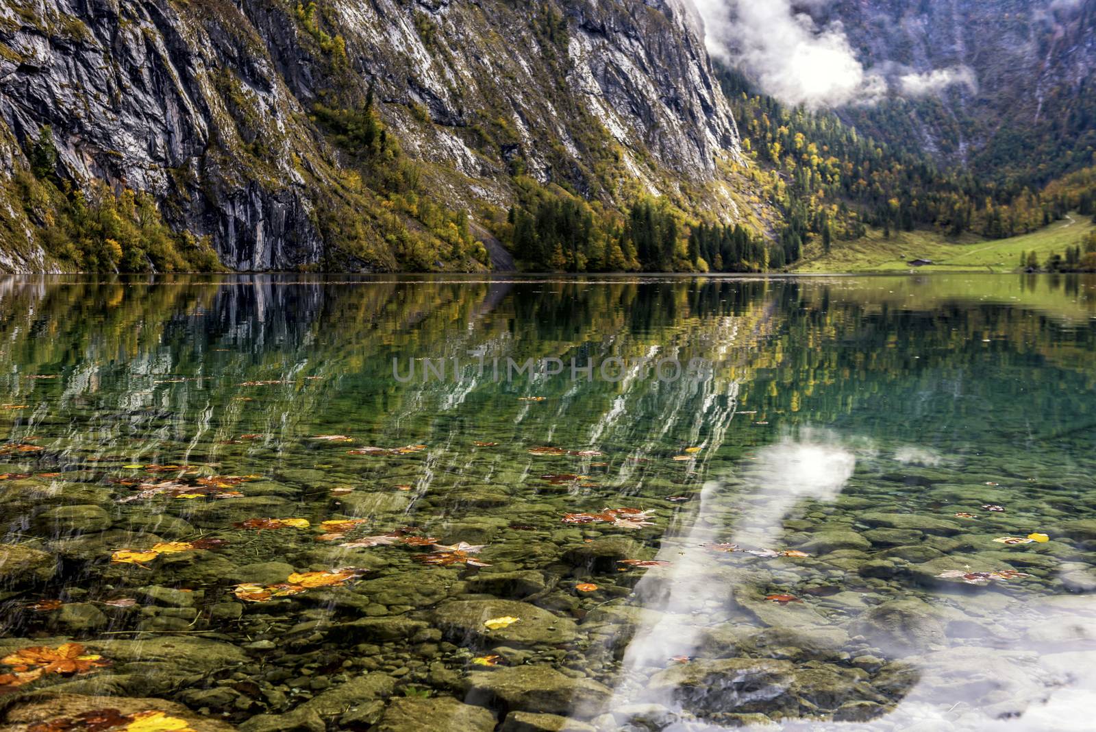 The beautiful Koenigssee (King's lake) in Autumn, Germany.