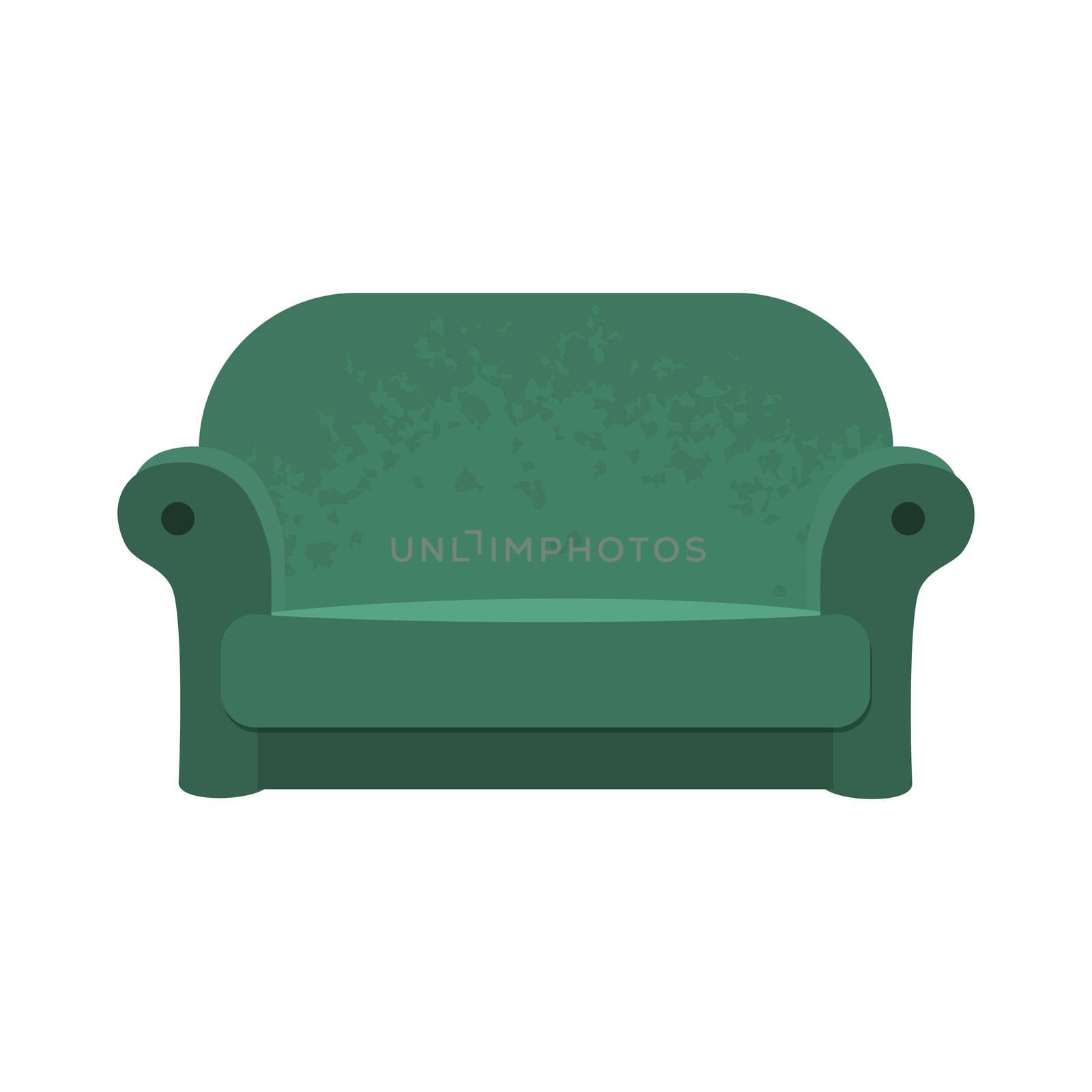 Green textile sofa for vintage living room. by Elena_Garder