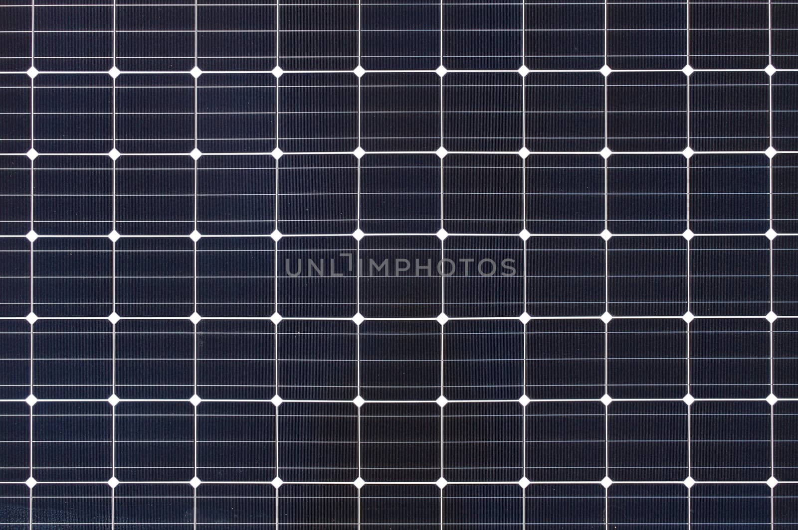 A pattern of square photovoltaic cells on the solar panel.