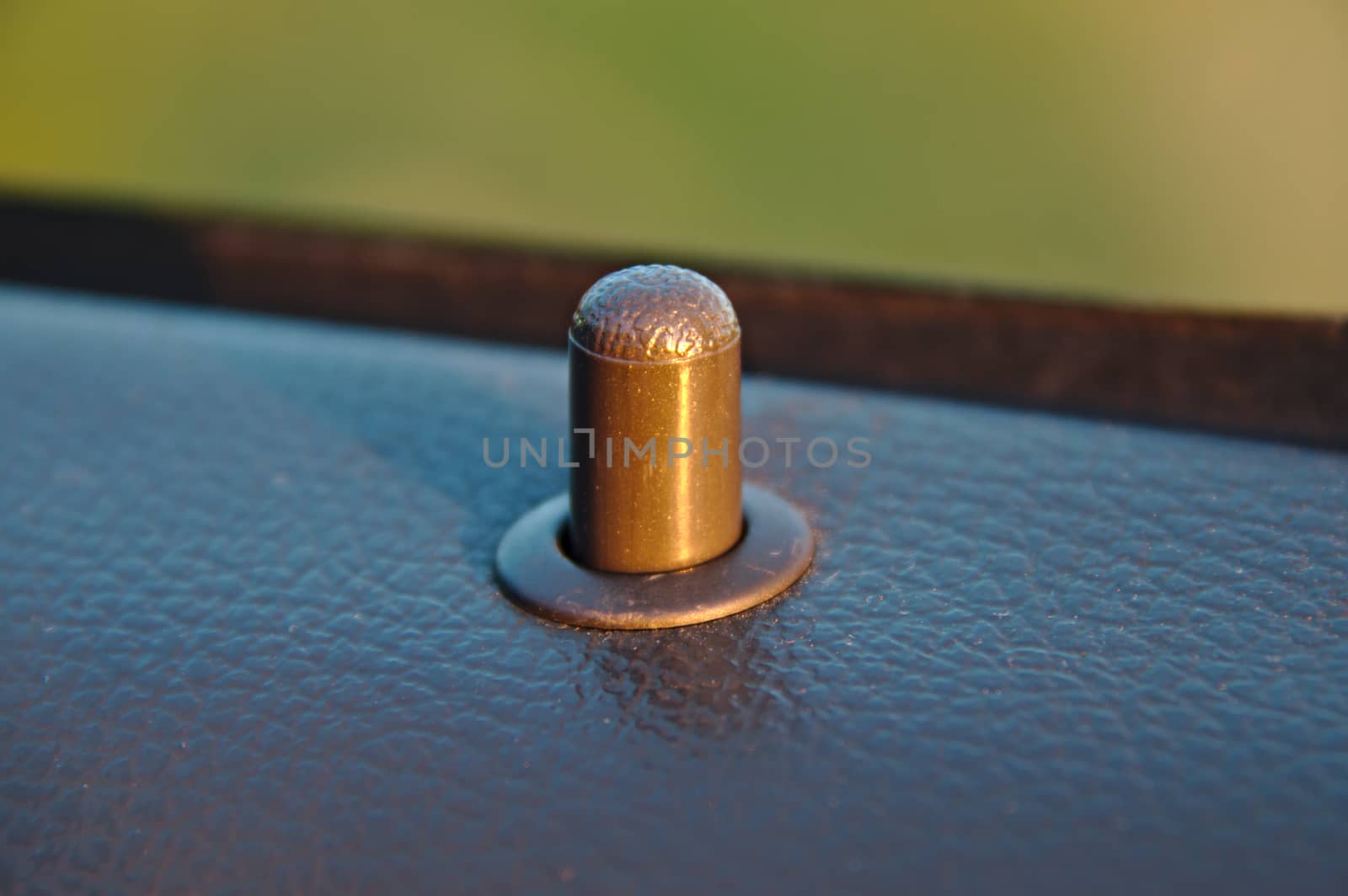 Door locking / unlocking knob of a car door. by Valokuva24
