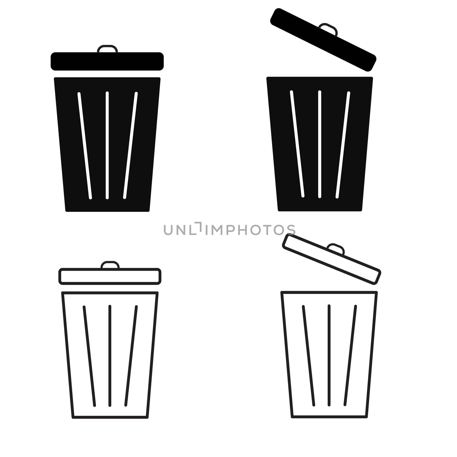 trash sign on white background. bin symbol. flat style. arrow icon for your web site design, logo, app, UI. trash icon set, bin icon set.