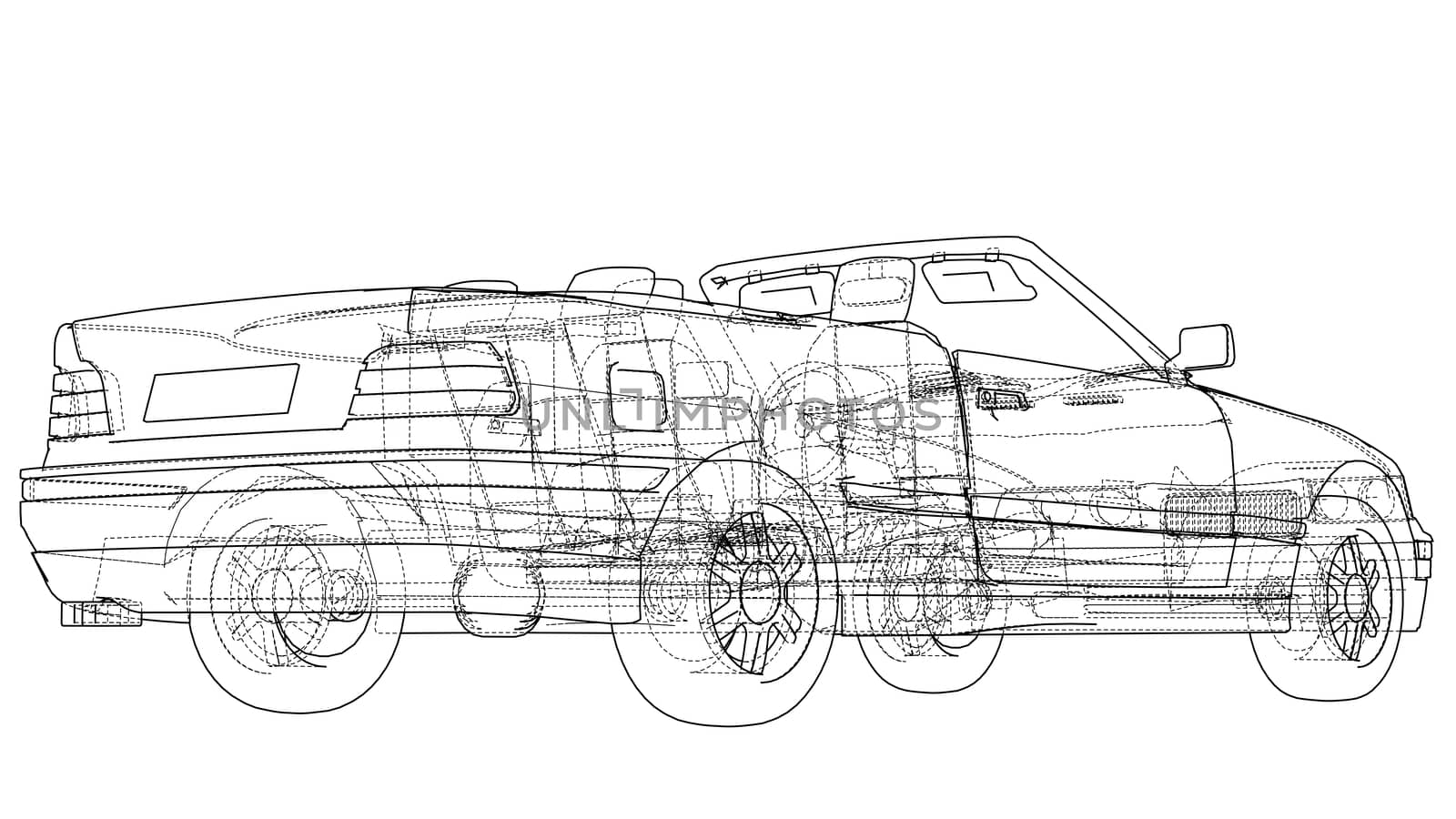 Car cabriolet concept. 3d illustration by cherezoff