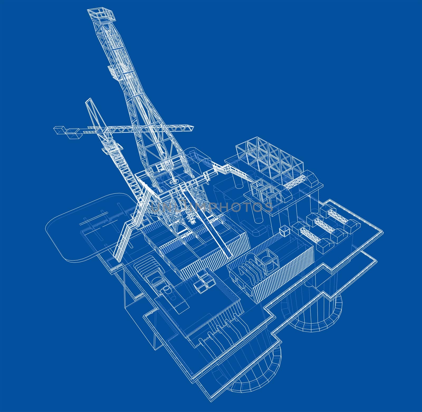 Offshore oil rig drilling platform concept by cherezoff