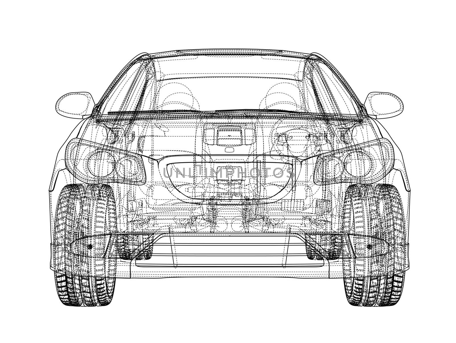 Concept car. 3d illustration by cherezoff