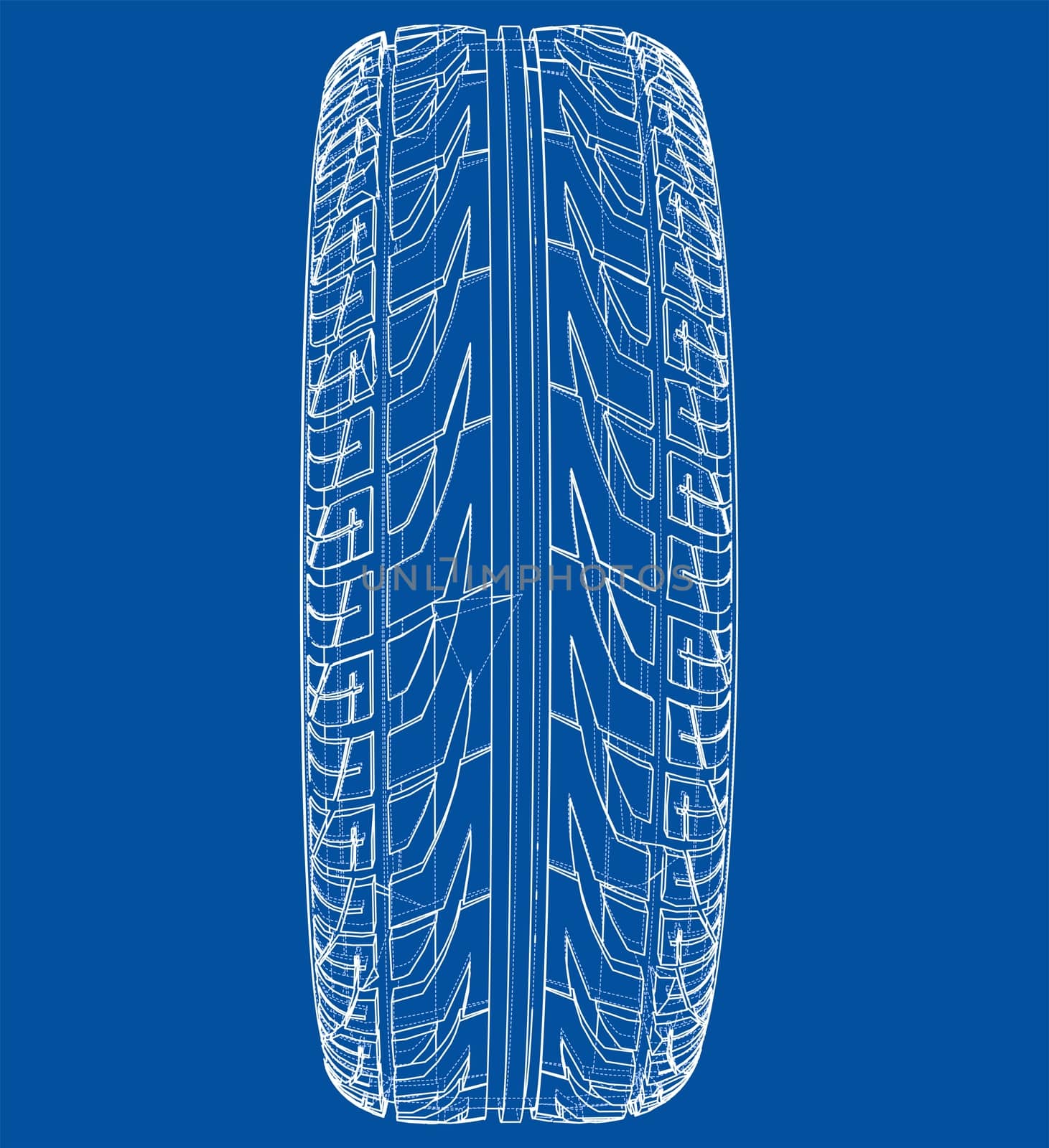 Car tire concept. 3d illustration by cherezoff