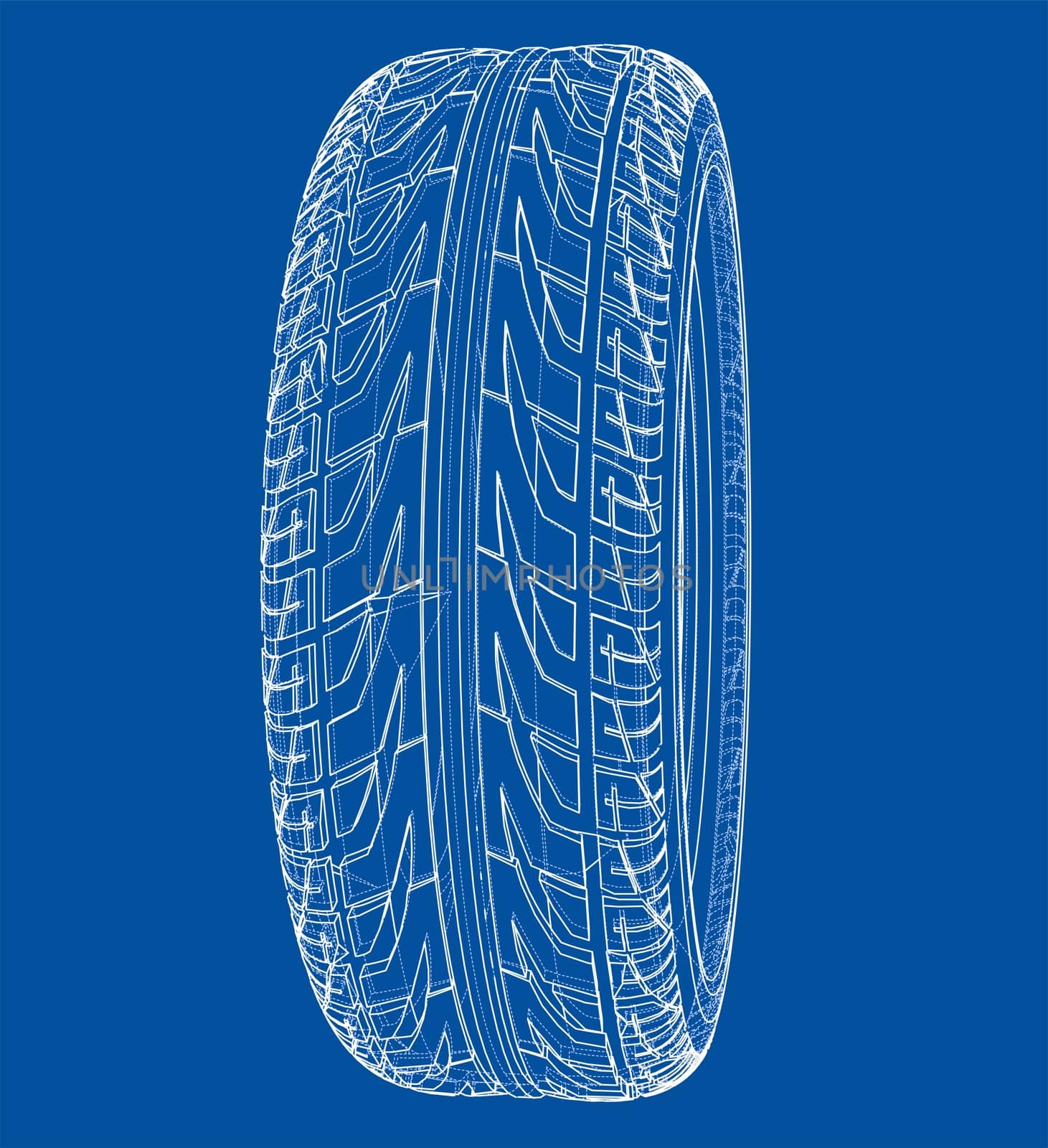 Car tire concept. 3d illustration by cherezoff