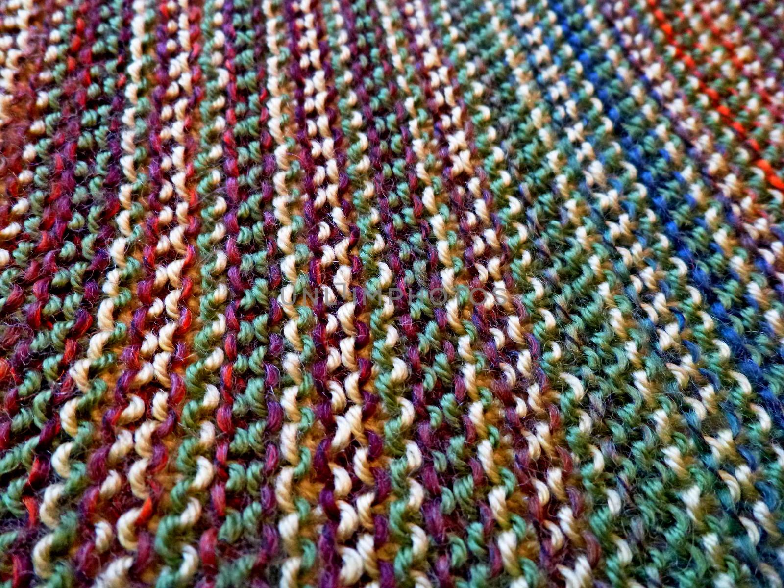 Knitting. Knitted multicolored fabric. Knitting texture. Background image. Hobbies leisure crafts. by Julia_Faranchuk