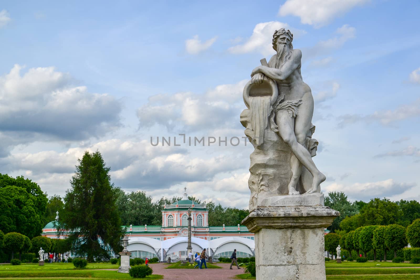 Allegory of the god of the river Scamander - sculpture in the park Kuskovo of Moscow, the beginning of the XVIII century. Russia
