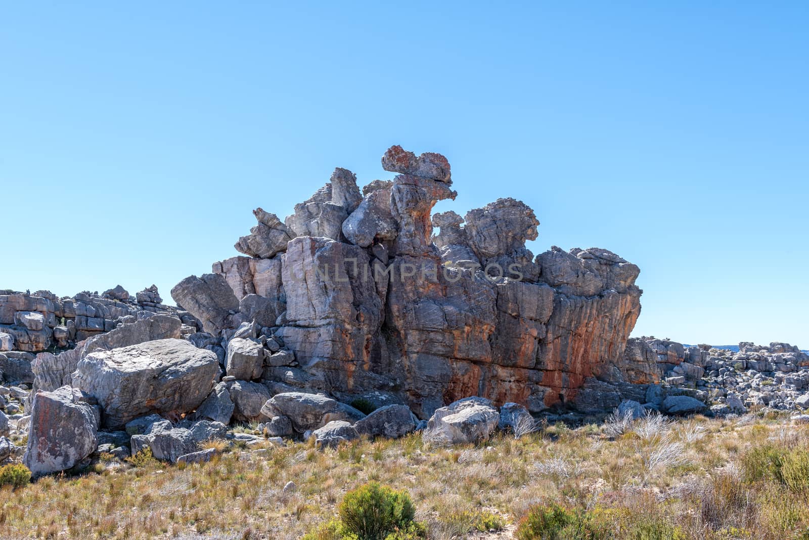 Rock formation on the Bokveldskloof hiking trail to the Maltese Cross near Dwarsrivier in the Cederberg Mountains of the Western Cape Province