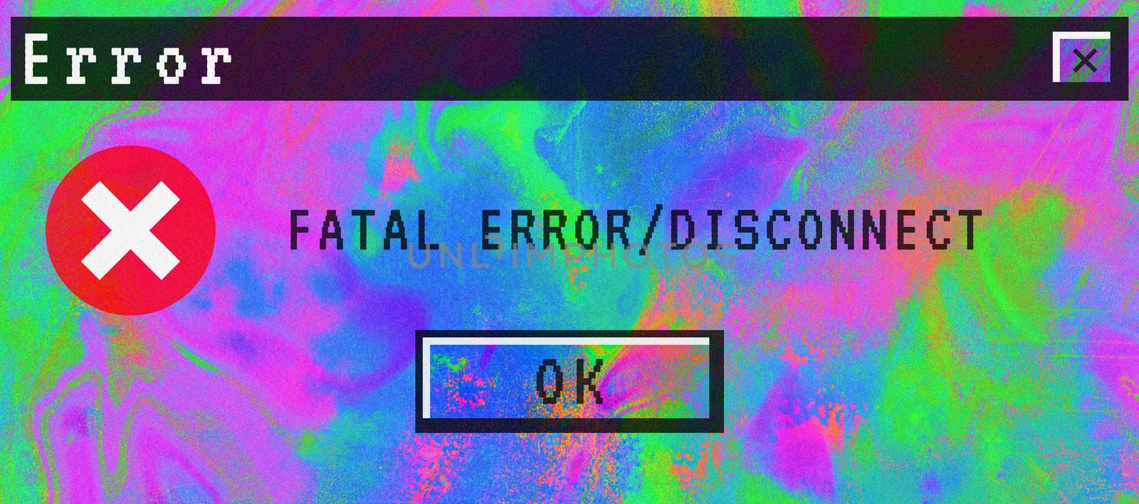 Gradient digital abstract background fatal error disconnect by Vanzyst