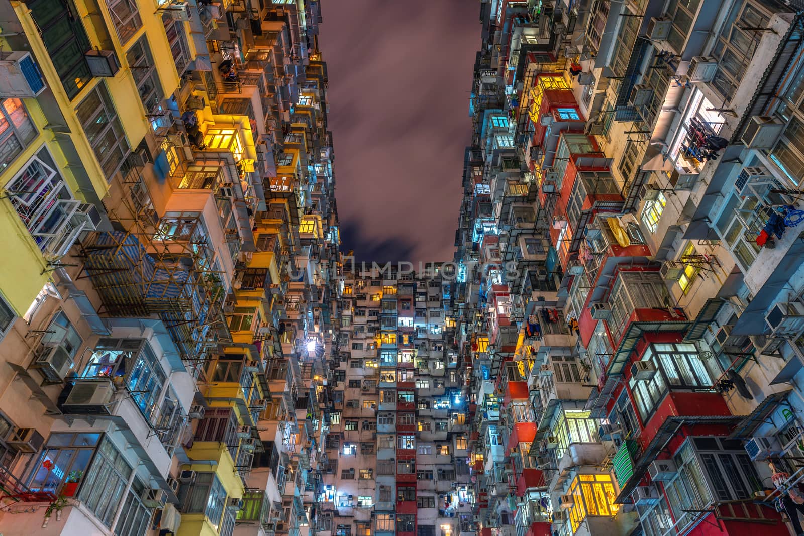 The old building at night, Hong Kong.